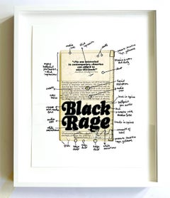 Black Rage, silkscreen print with COA Signed 53/100 by Glenn Ligon, Framed