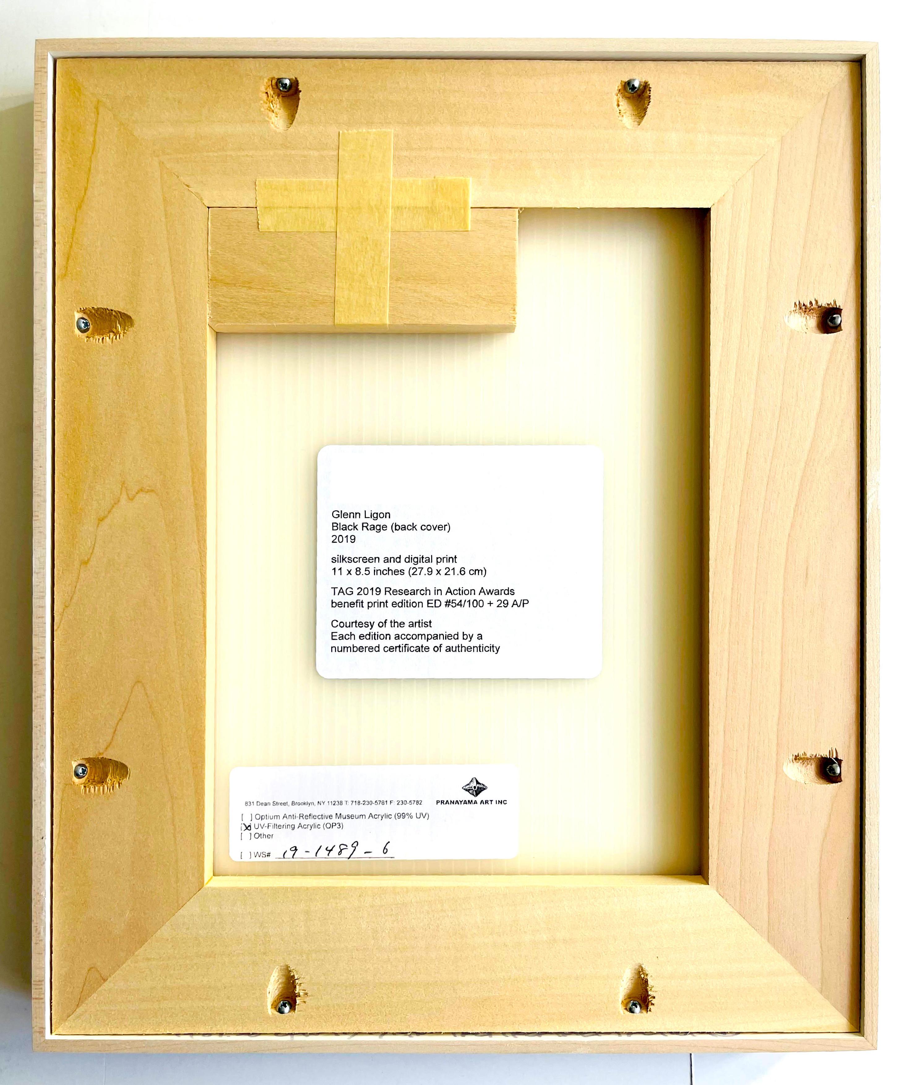 Black Rage, sérigraphie avec COA signée 53/100 par Glenn Ligon, encadrée en vente 2