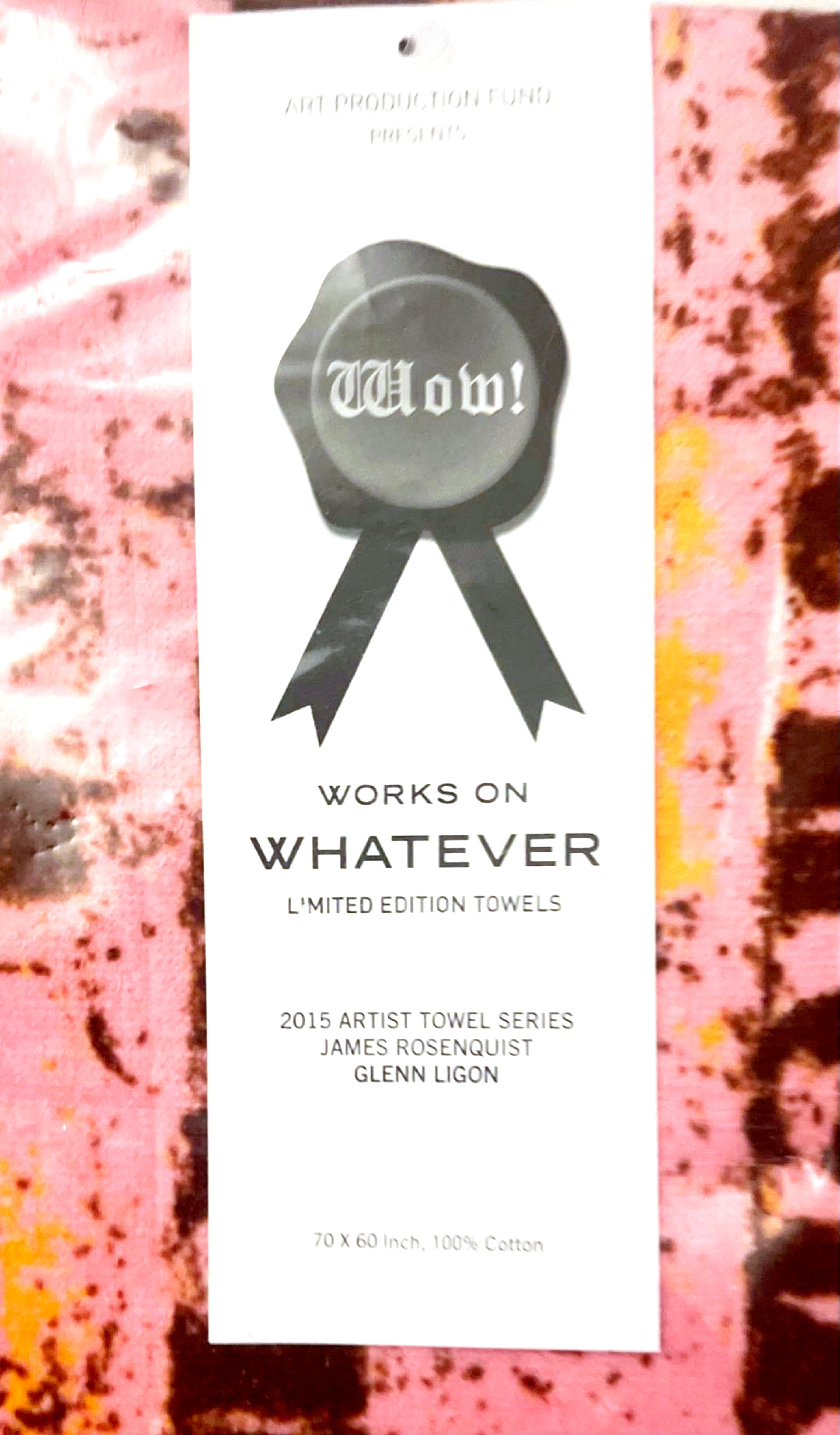 Sweetheart, collectible lt ed beach towel/wall hanging African American art star - Pink Abstract Print by Glenn Ligon
