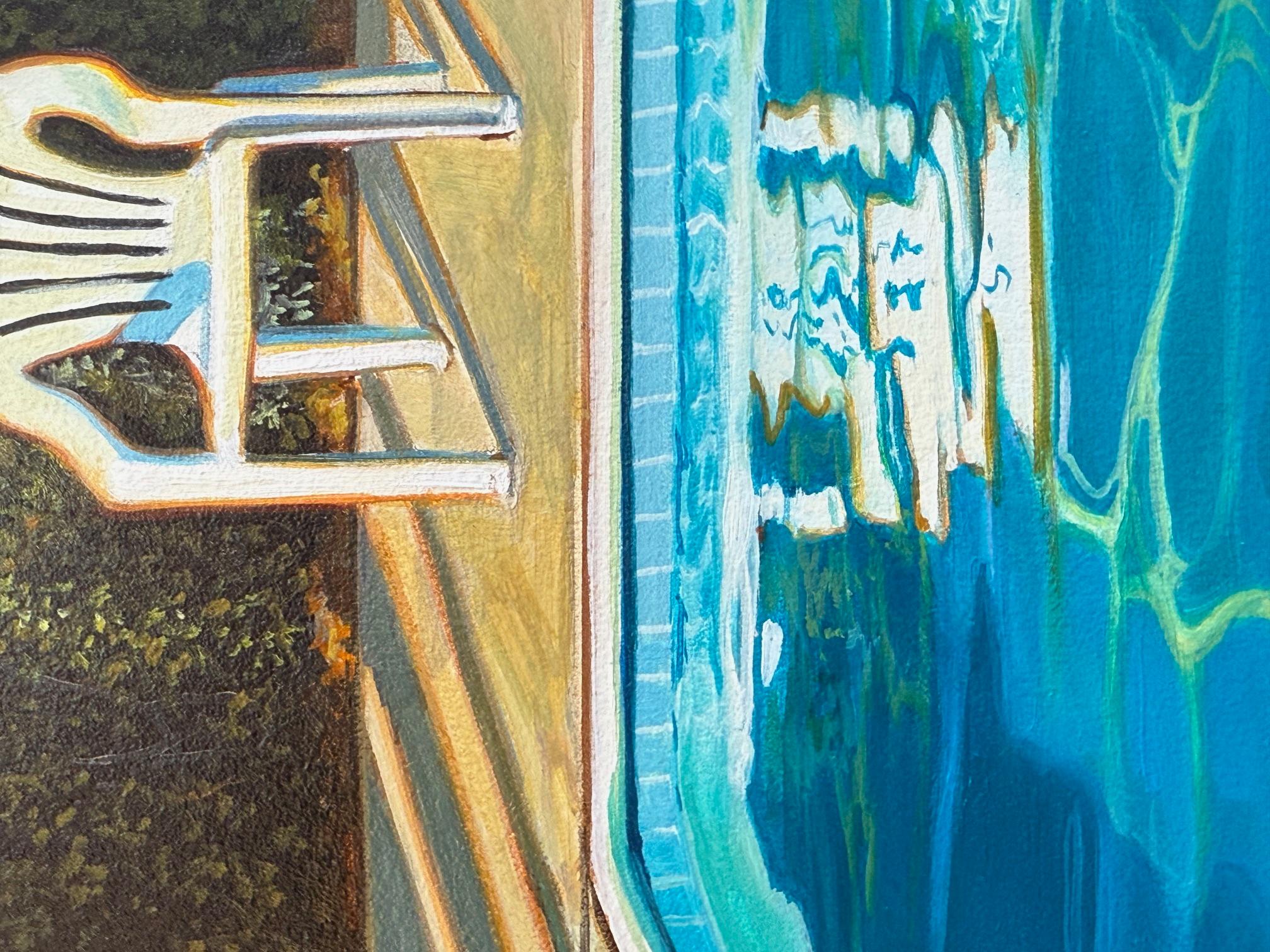 Meditación matutina II - Figurative Painting Azul de Glenn Ness