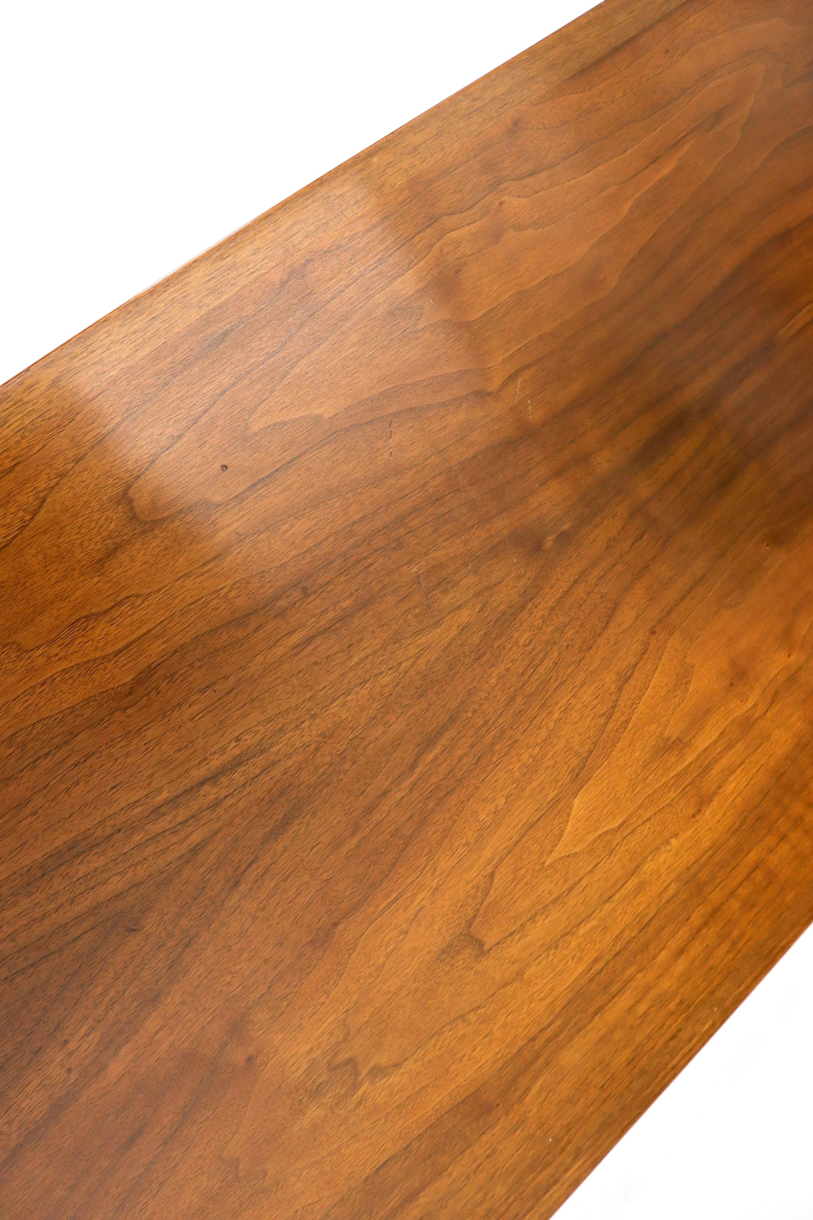 Lacquered Glenn of California Atr. Walnut Three Drawers Coffee Table on Sculpted Legs