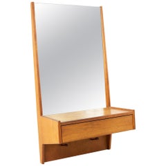Glenn of California Miroir d'entrée Midcentury en noyer
