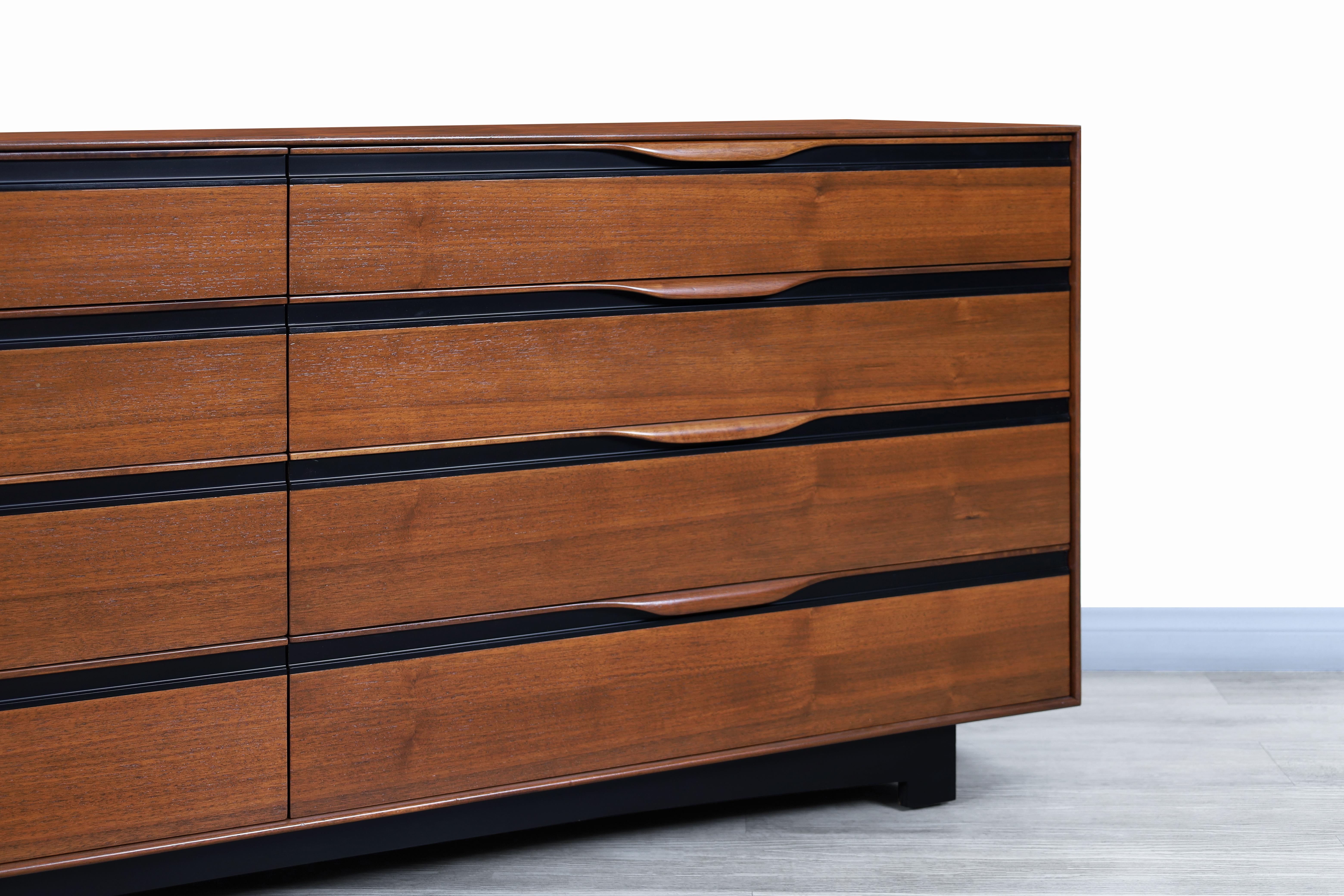 Mid-20th Century Glenn of California Walnut Dresser by John Kapel