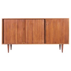 Glenn of California Walnut Tambour Door Credenza by Milo Baughman