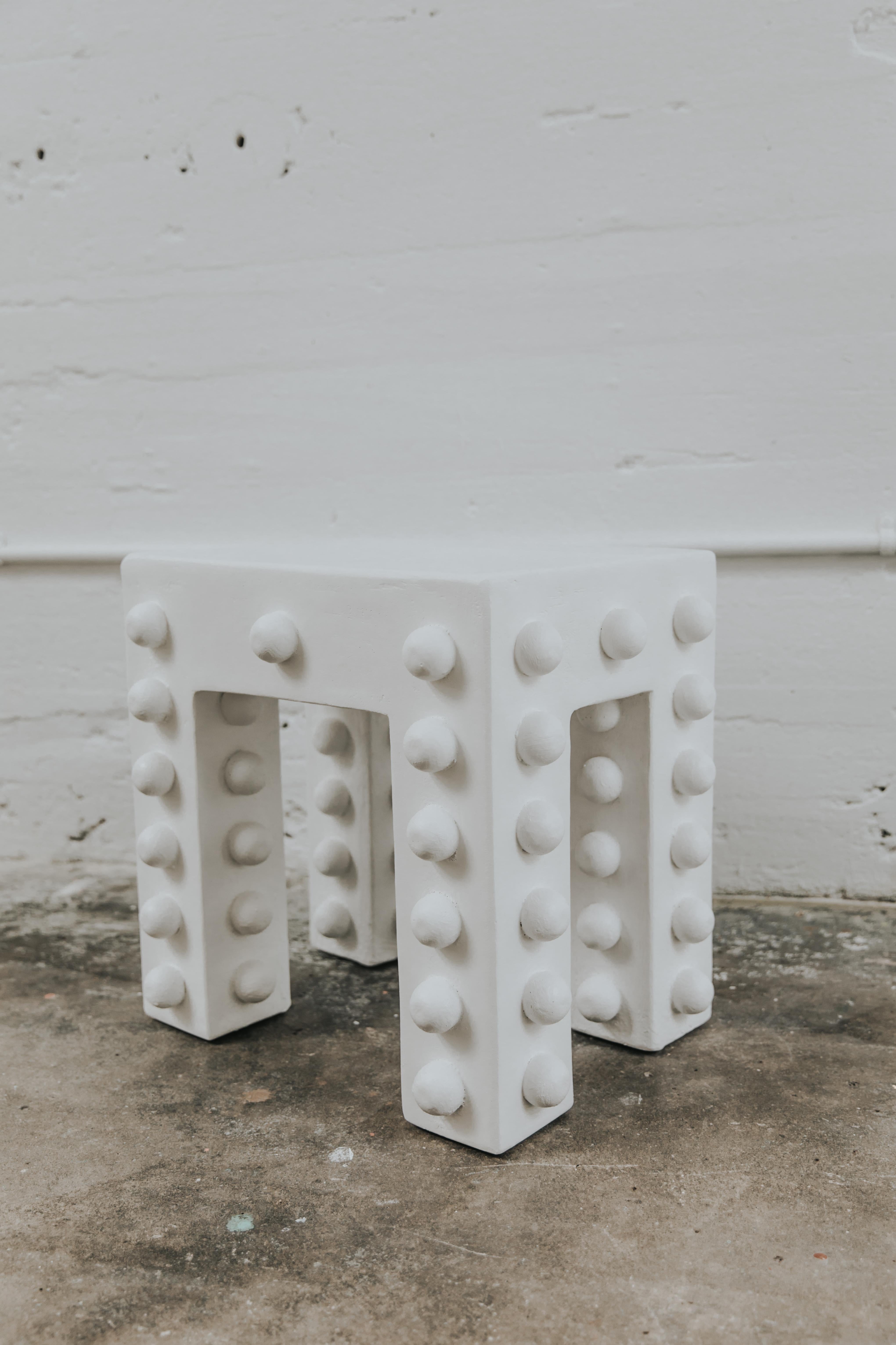 Post-Modern Glenn Thinking Stool in Gypsum & Fiberglass by Brent Warr Studios For Sale