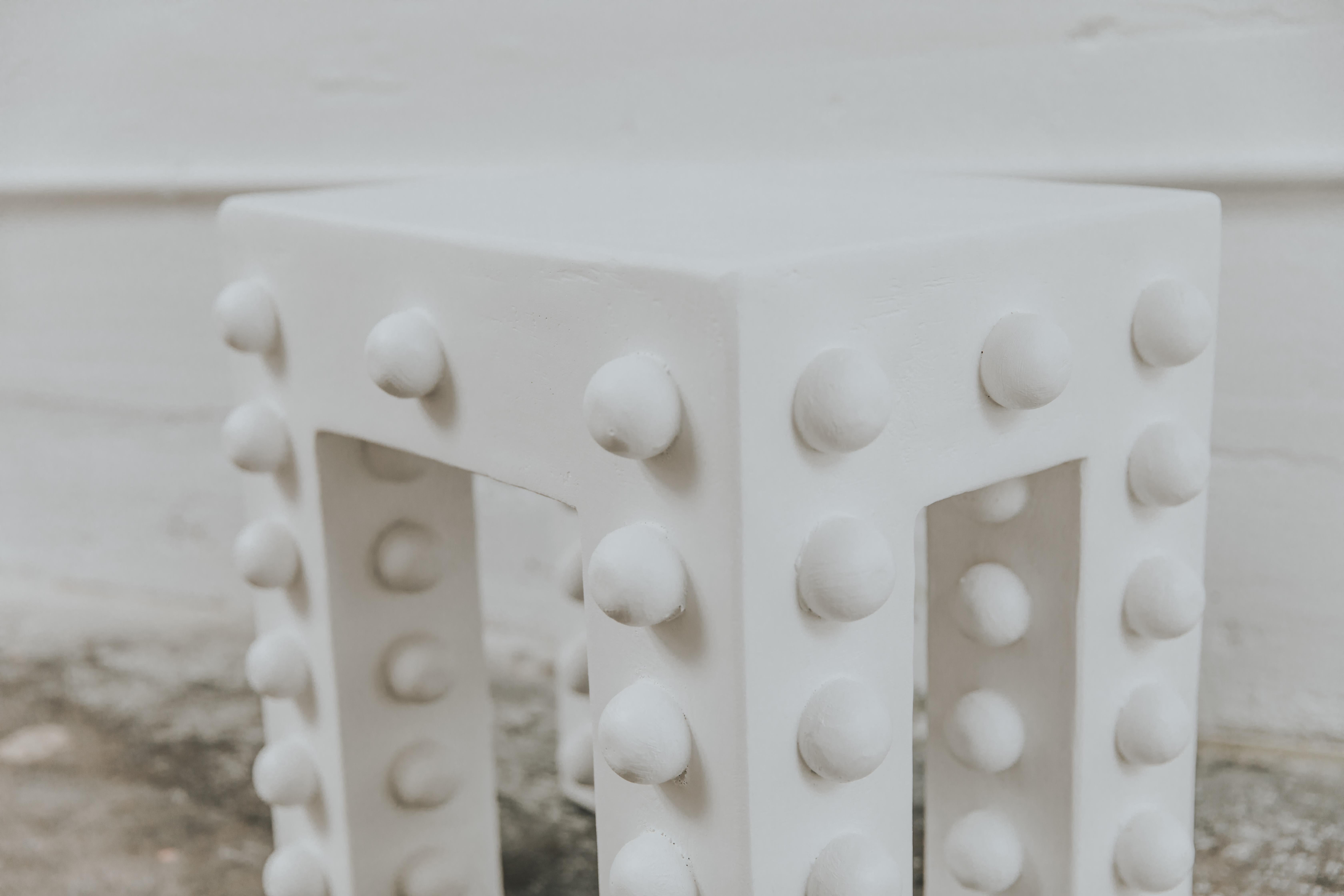 American Glenn Thinking Stool in Gypsum & Fiberglass by Brent Warr Studios For Sale