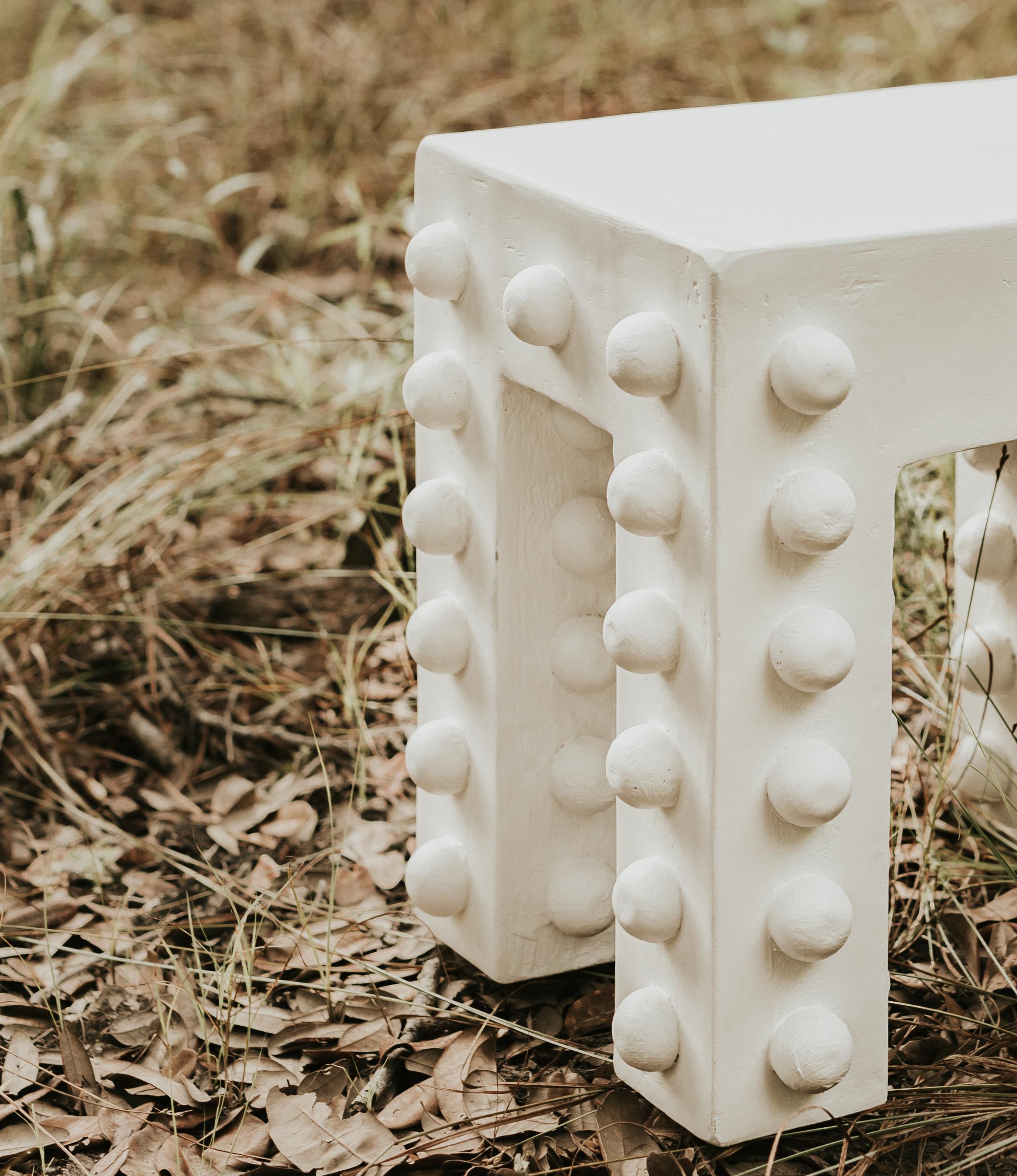 Hand-Crafted Glenn Thinking Stool in Gypsum & Fiberglass by Brent Warr Studios For Sale