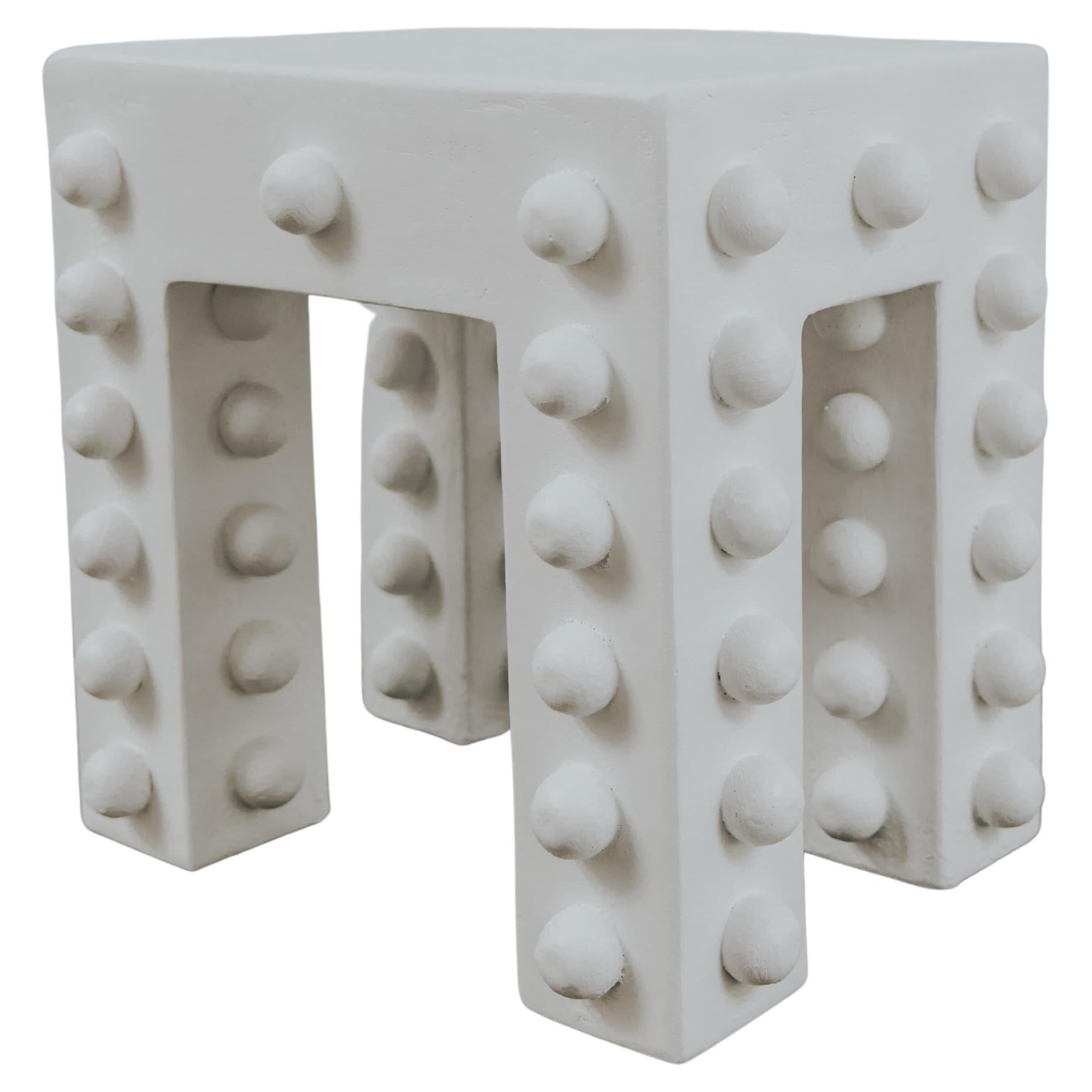 Glenn Thinking Stool in Gypsum & Fiberglass by Brent Warr Studios For Sale
