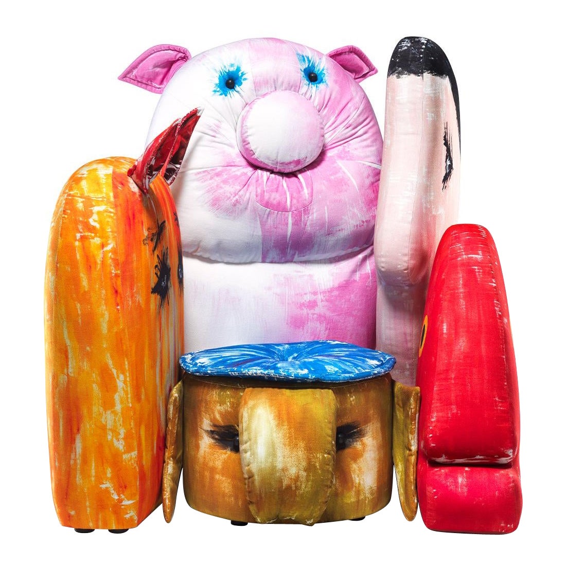 Gli Amici Printed Cotton Fabled Armchair by Gaetano Pesce
