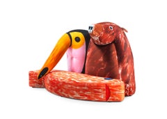 Divano Gli Amici in cotone stampato di Gaetano Pesce