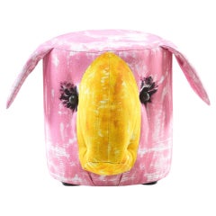 Gli Amici Printed Cotton Pouf Canarino by Gaetano Pesce