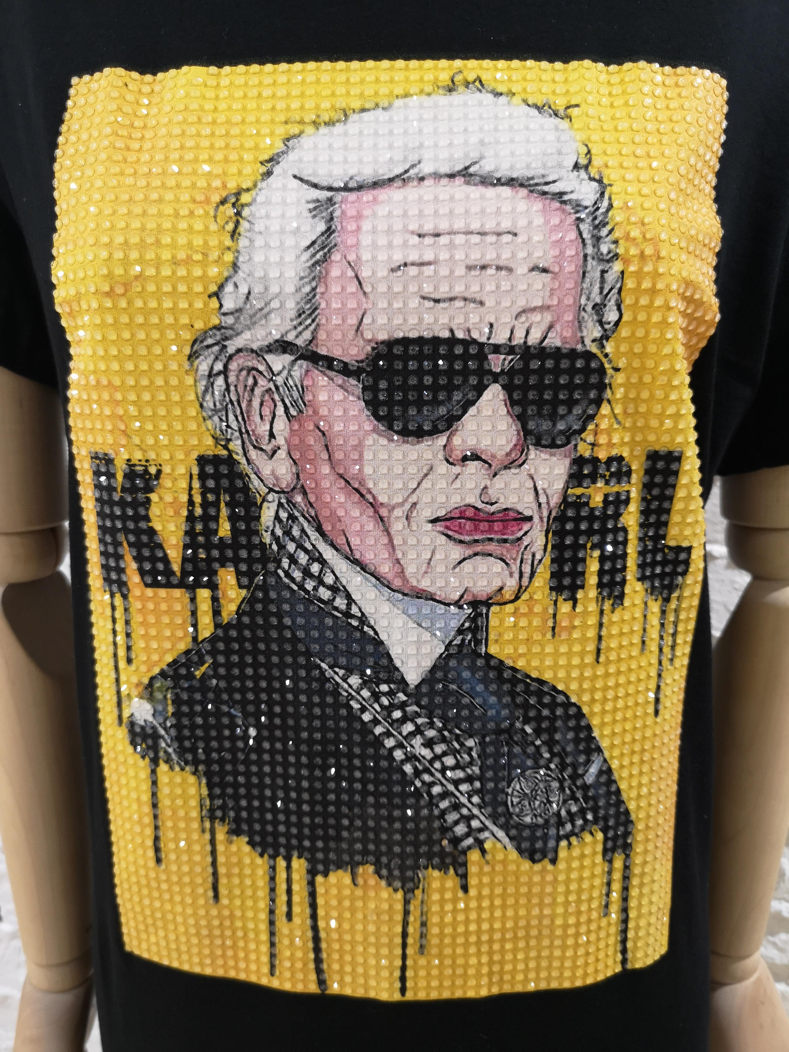 Black Gli Psicopatici black cotton Karl t shirt