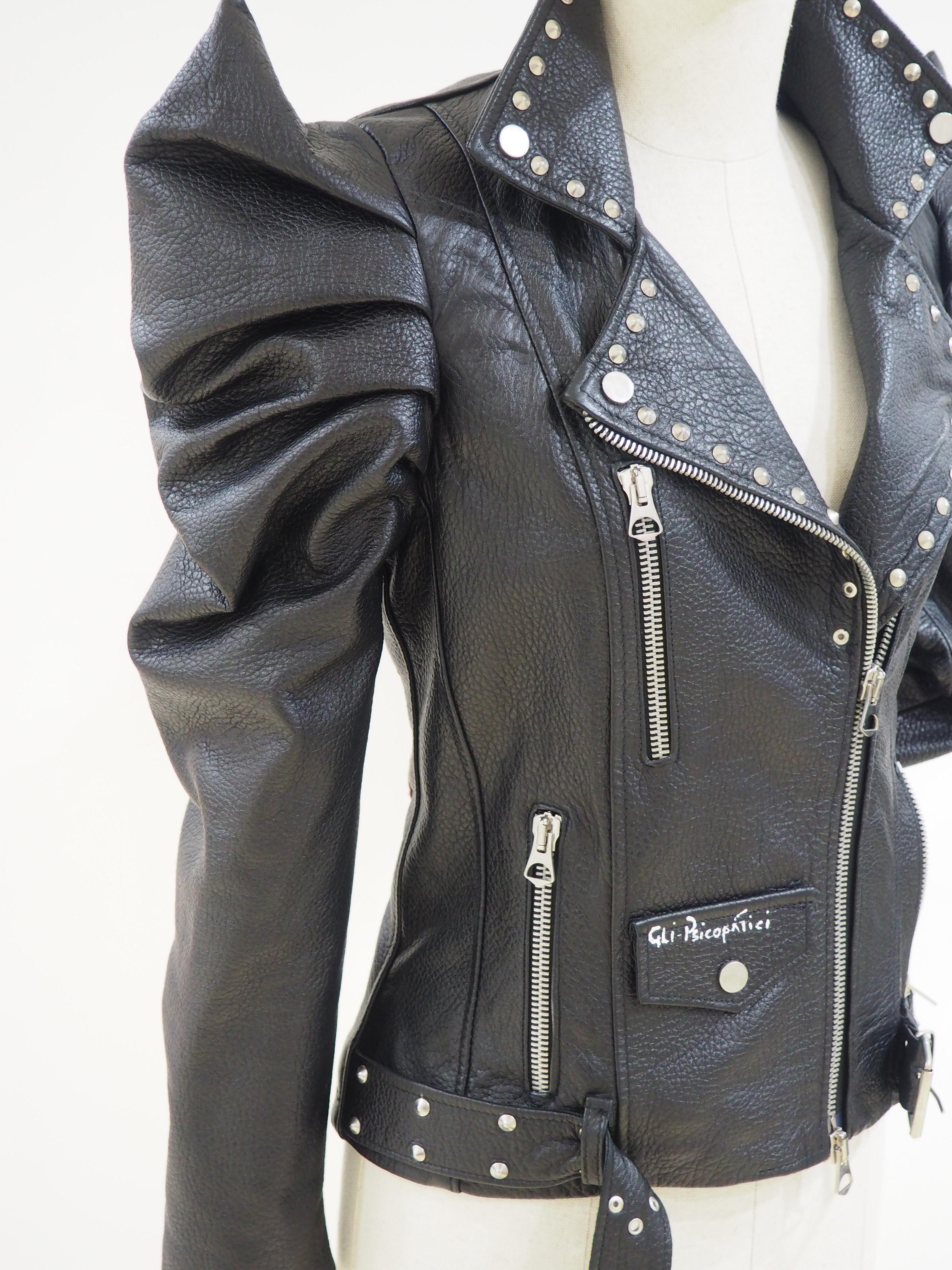 Gli Psicopatici black leather Lady Gaga Jacket 2