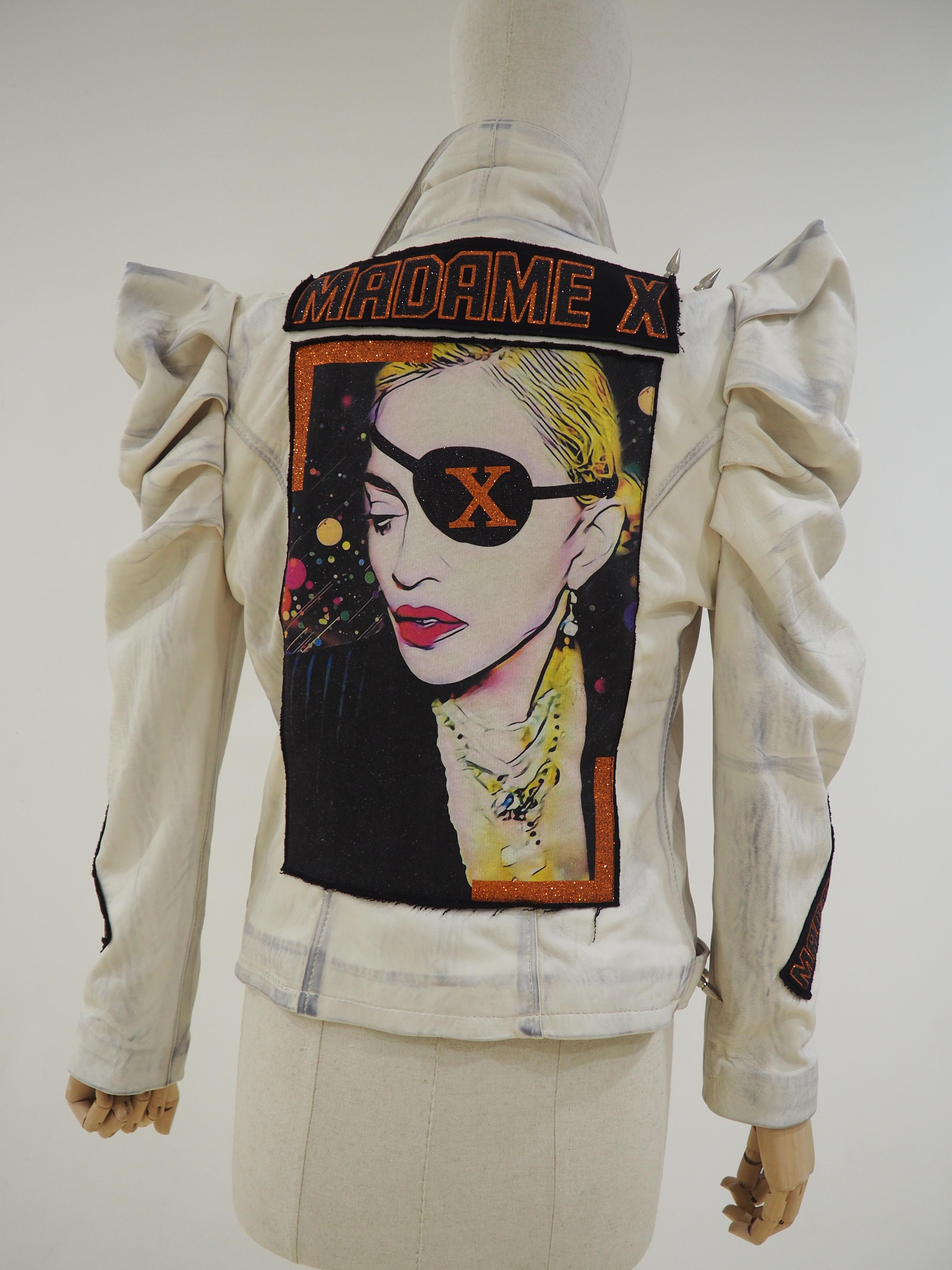 Gli Psicopatici off white leather Madonna X Jacket 10