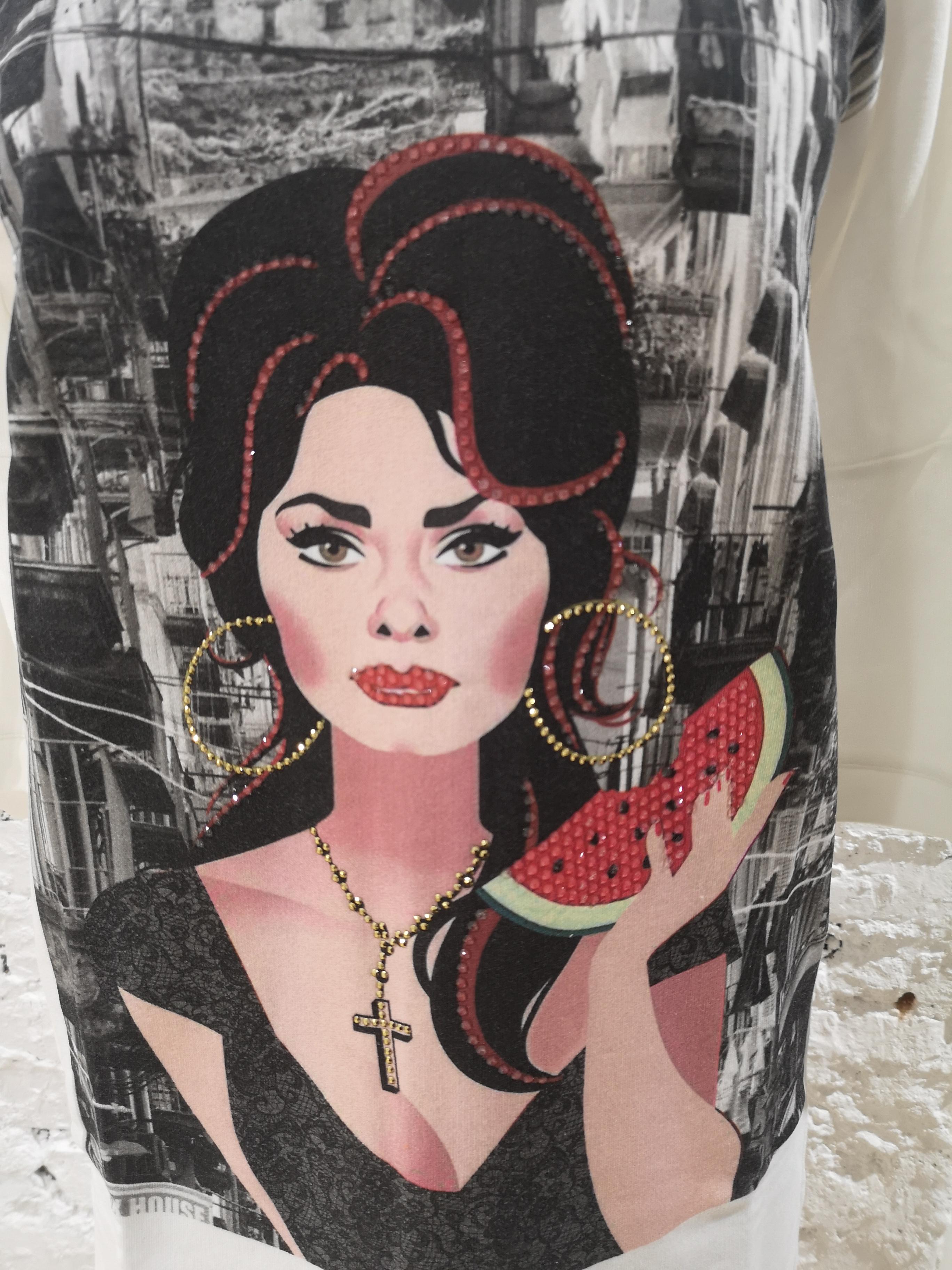 Gli Psicopatici SofiaLoren Watermelon long dress / sweater In New Condition In Capri, IT