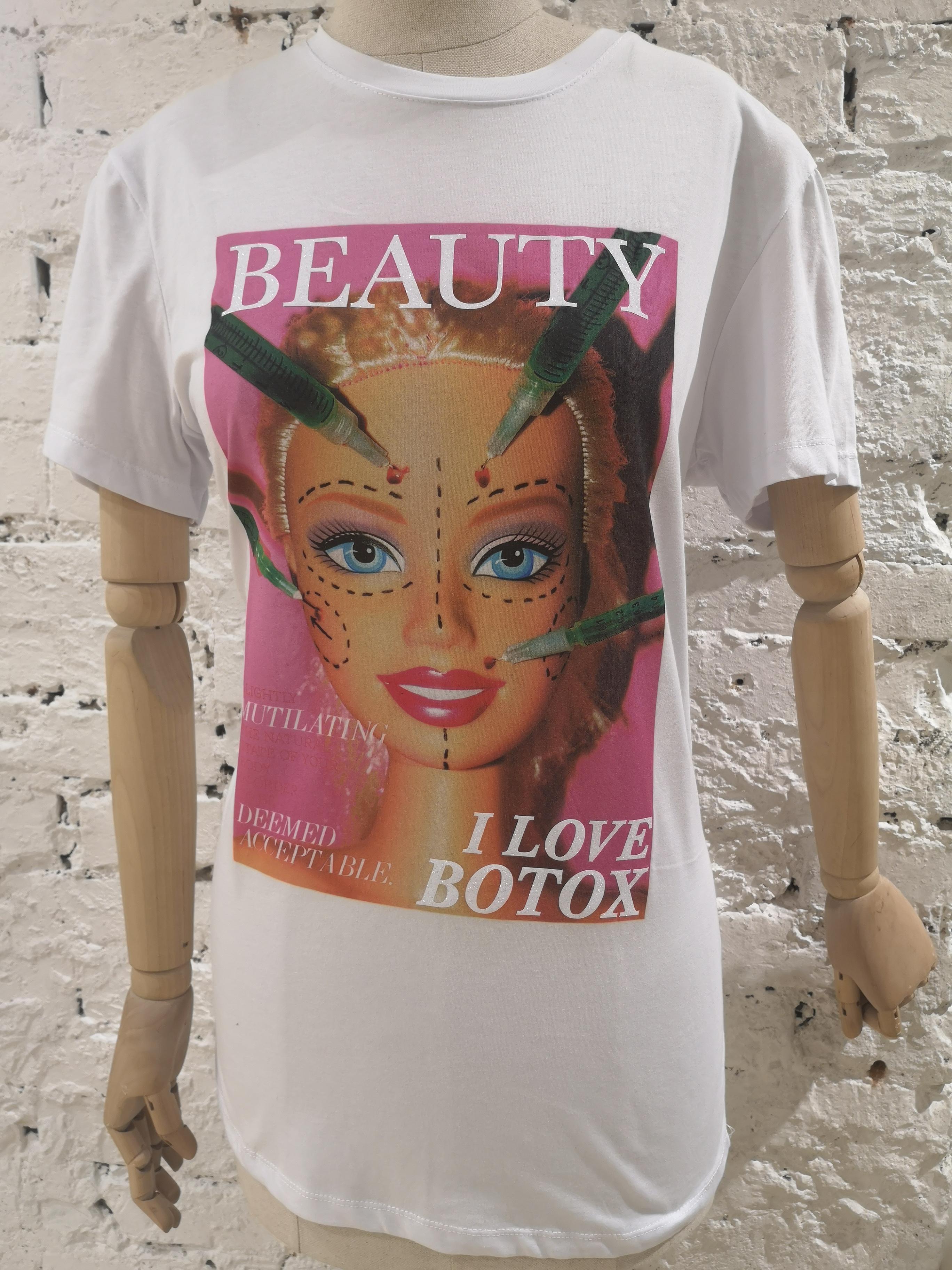 Gli Psicopatici white cotton Barbie botox t-shirt In New Condition In Capri, IT