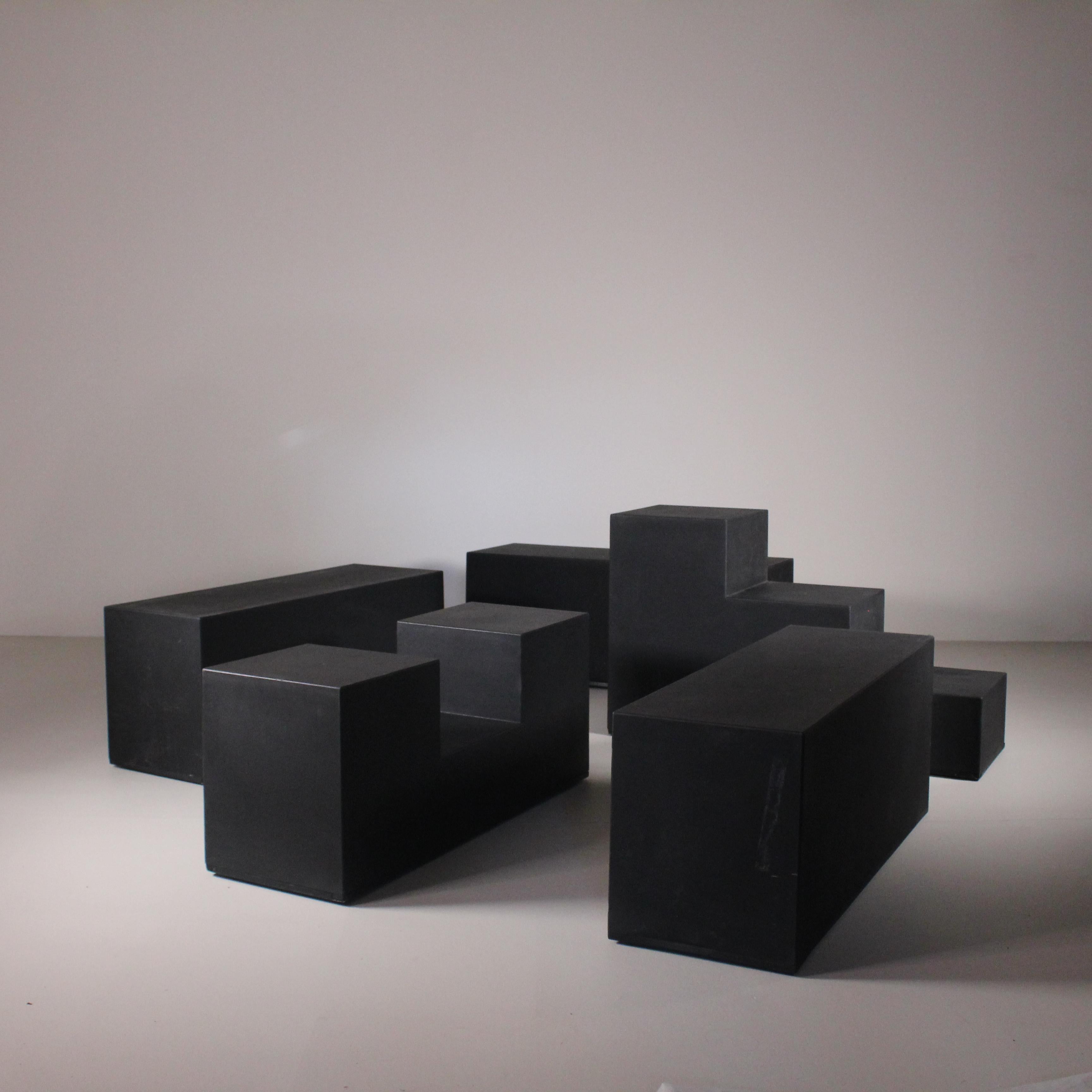 Gli Scacchi Modular Elements by Mario Bellini, B&B Italia, Italy, 1970s. Mario Bellini's Gli Scacchi Modular Elements, a masterpiece created for B&B Italia in the 1970s, redefine modular design with sophistication. Inspired by the strategic moves of
