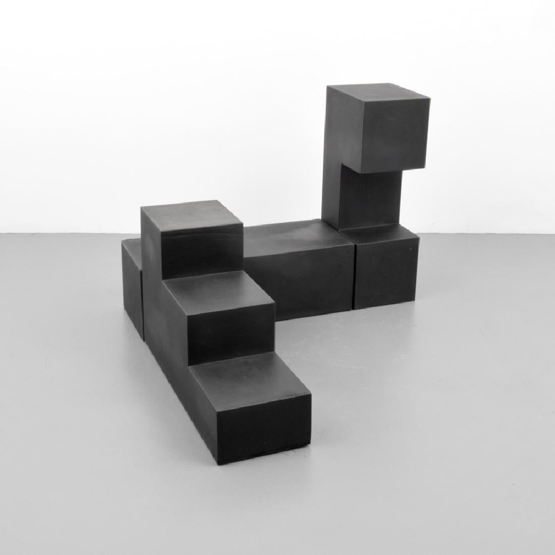 Gli Scacchi modular tables by Mario Bellini for B&B Italia, 1968
Amazing set of 3 modular tables by Mario Bellini called Gli Scacchi, designed for B&B Italia in 1968, each with its particular and unique form, made in black polyurethane. Usually