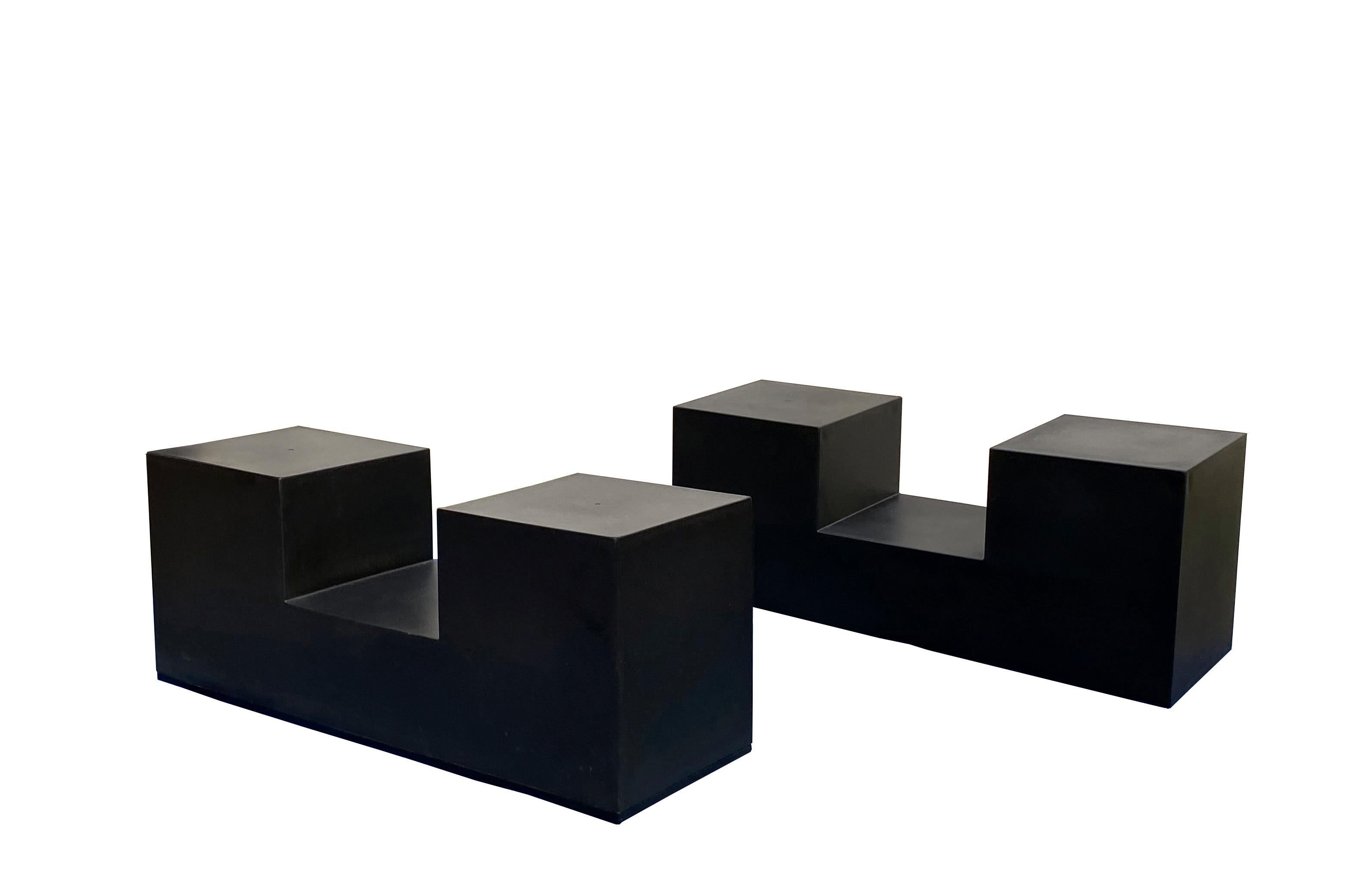 Gli Scacchi modular tables by Mario Bellini for C&B Italia, 1968
Amazing modular tables by Mario Bellini called Gli Scacchi, designed for C&B Italia in 1968, each with its particular and unique form, made in black polyurethane. Usually visualized