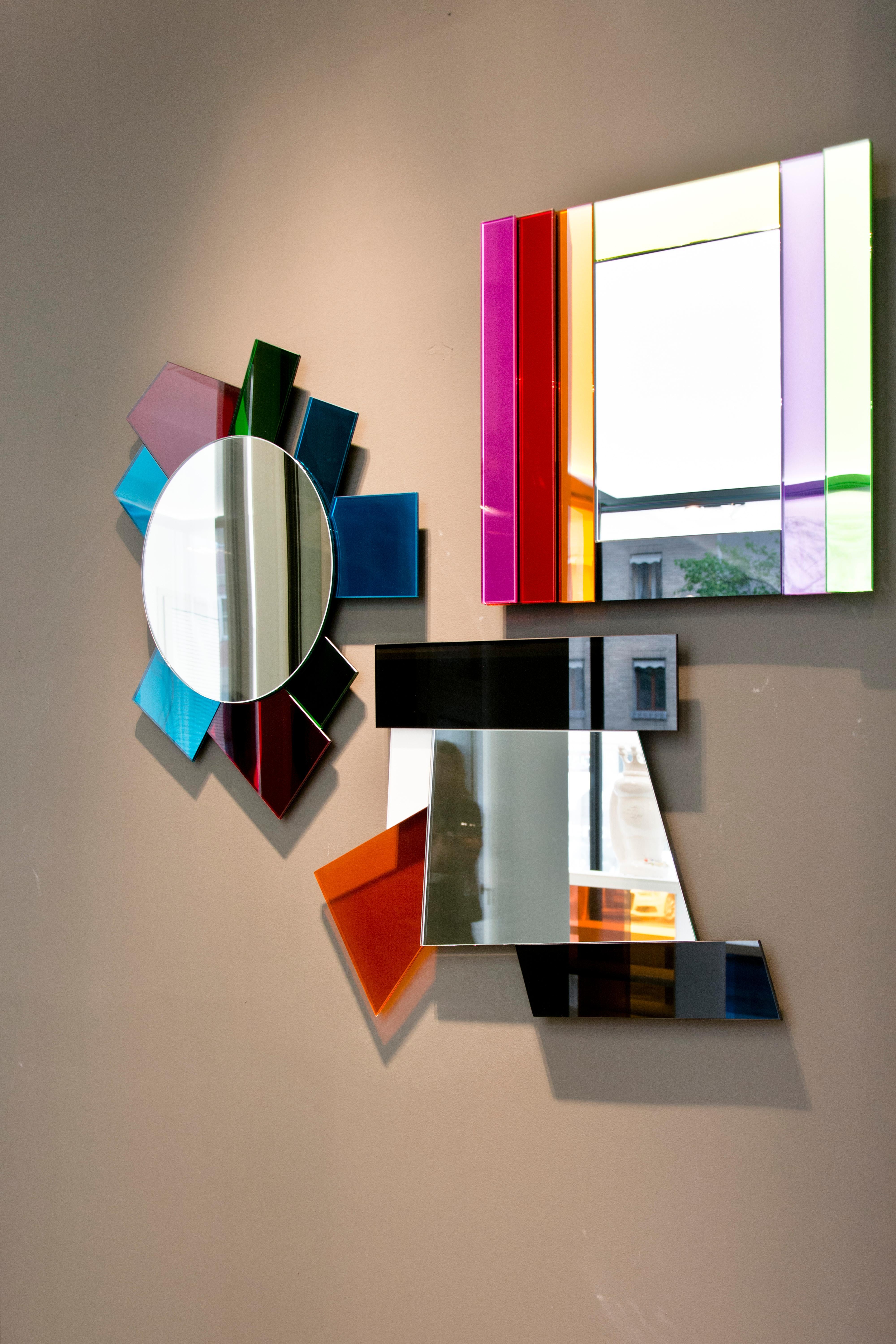 Italian Gli Specchi Di Dioniso 3 Wall Mirror by Ettore Sottsass for Glas Italia IN STOCK For Sale