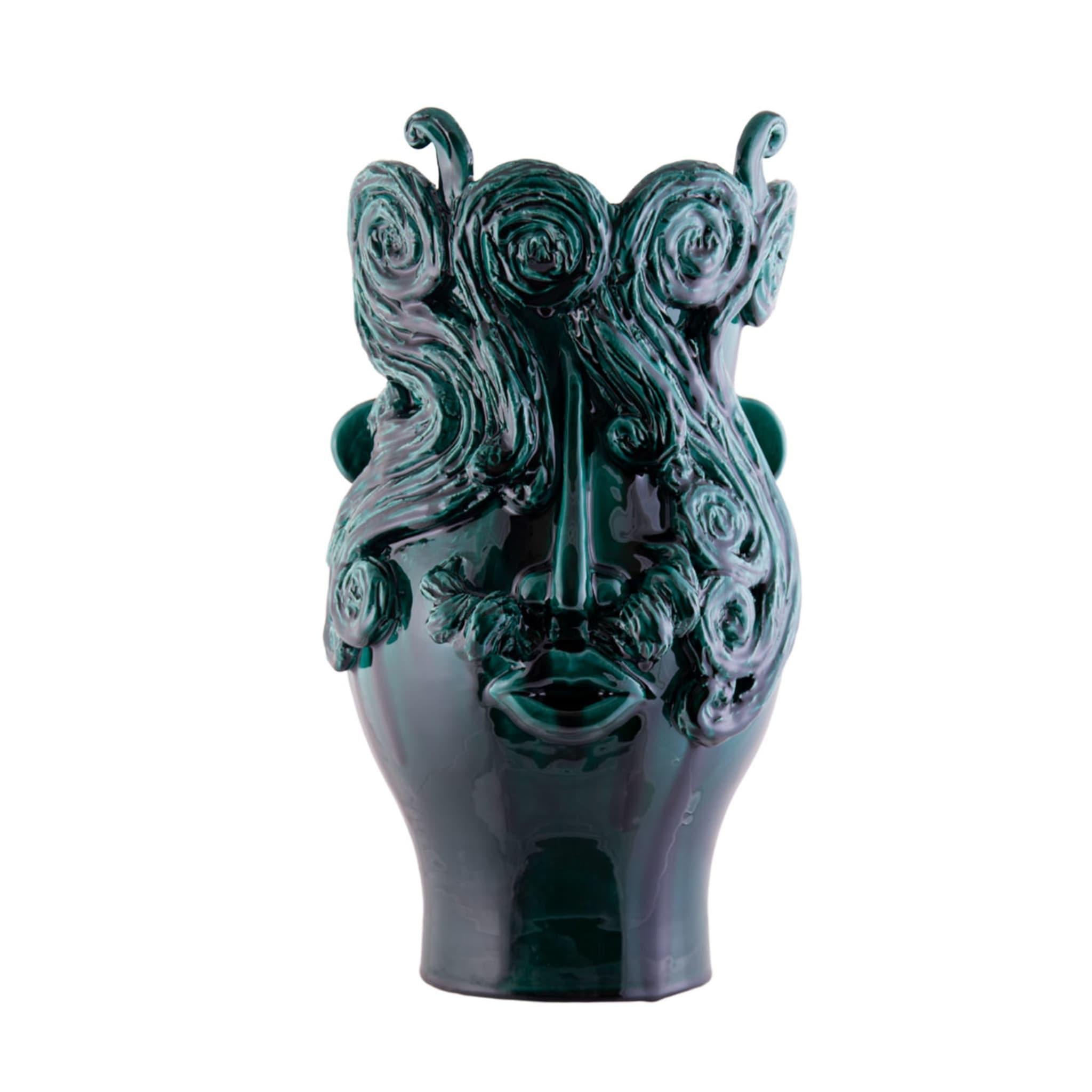 These two vases represent the Grooms in Green, they travel far, but their heart is in Sicily, among the capers of Salina and the olives of Belice. They walk in pairs, but sometimes they can be separated. Please, contact the Concierge for further