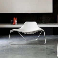 Glide - Armchair in white leather by Monica Forster for Tacchini