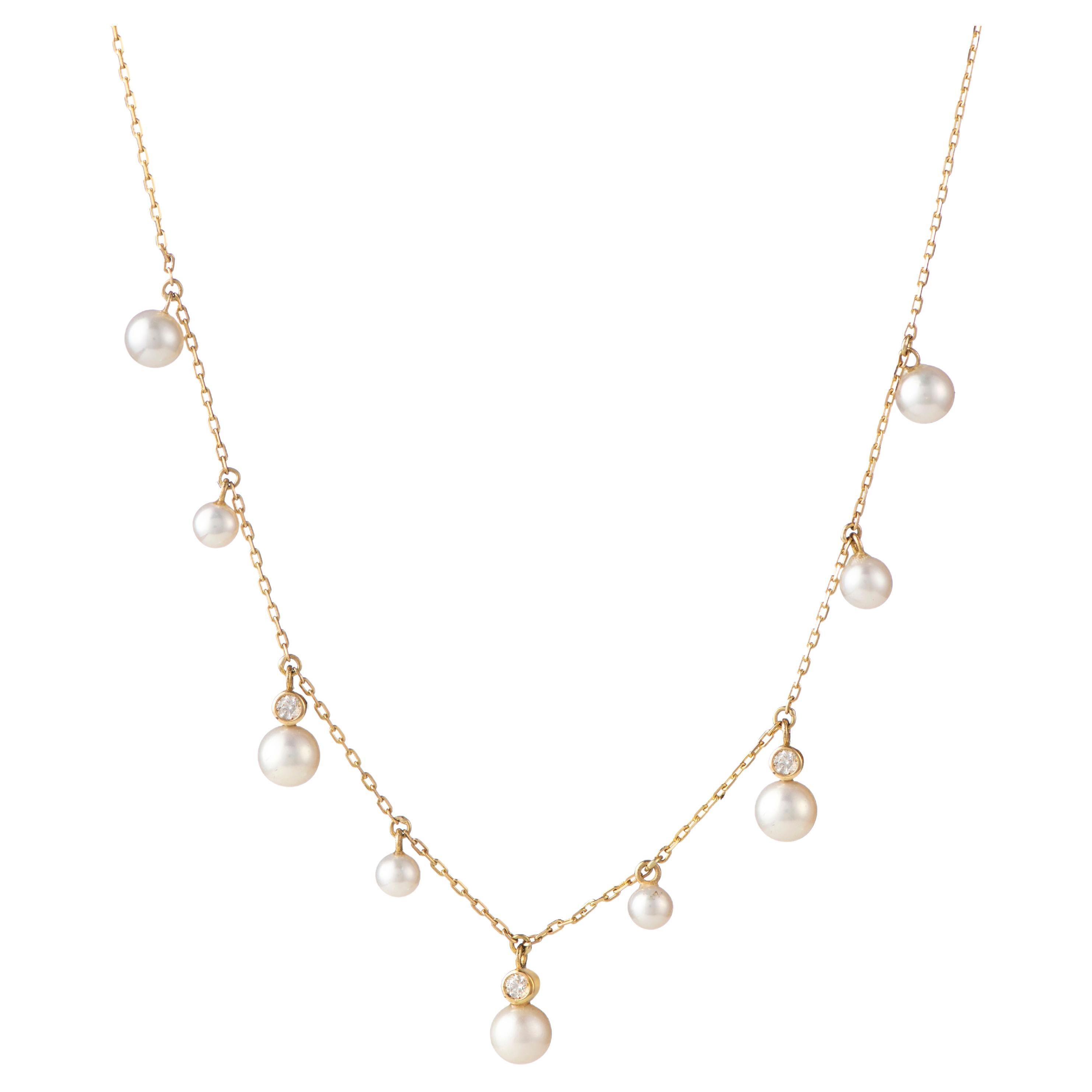 Glimmer and Shake Choker, with Pearls and Diamonds by Michelle Massoura
