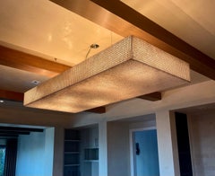 Large Light Fixture with Steel-Trapped Czech English-Cut Beads