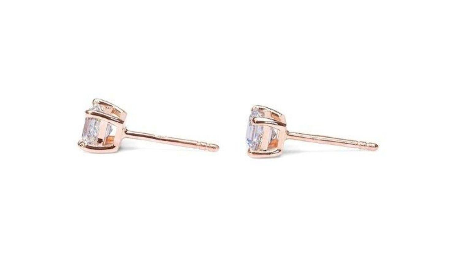 Asscher Cut Glimmering and Elegant 1.40ct Ascher Diamond Earrings in 18K White Gold