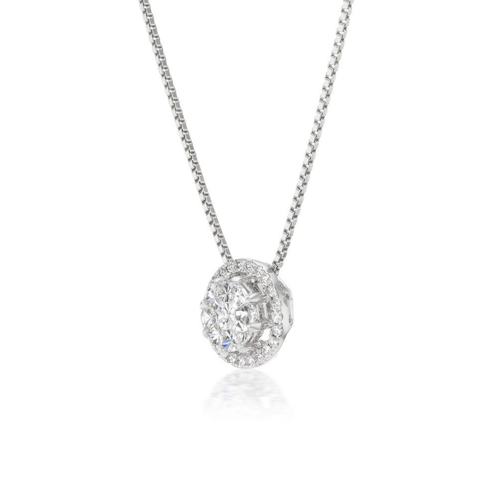 14 Karat Weißgold .59 Karat Diamant-Anhänger (Moderne) im Angebot