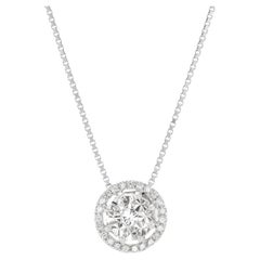 14 Karat Weißgold .59 Karat Diamant-Anhänger