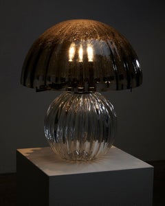 Glimmering Glass Mushroom Table Lamp by Salviati & Co., Italy, 1970s