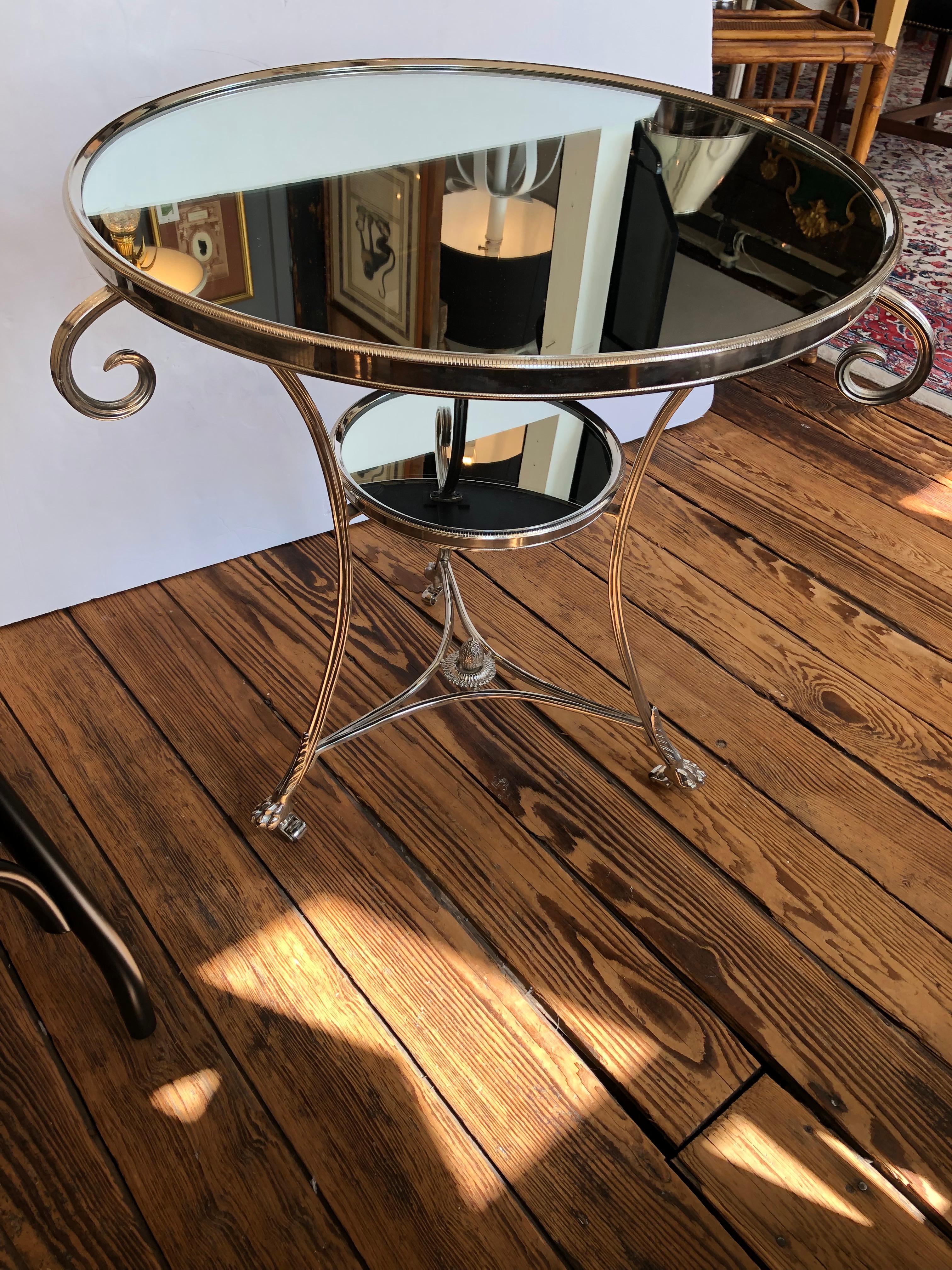 Glimmering Mirrored & Nickel Round Side Table 5