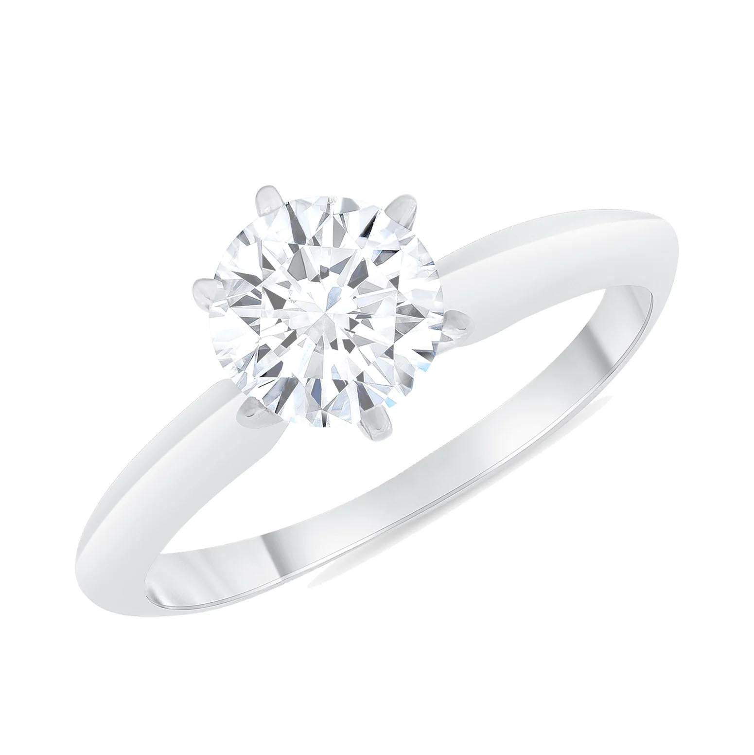 En vente :  Bague de fiançailles en or 18K avec solitaire à six branches et diamant 4