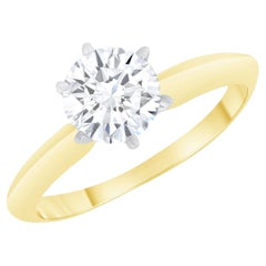 Six Prong Solitaire Diamond 18K Gold Engagement Ring