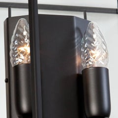 Glimminge Wall Lamp by Konsthantverk Tyringe, Matt Black & Glass