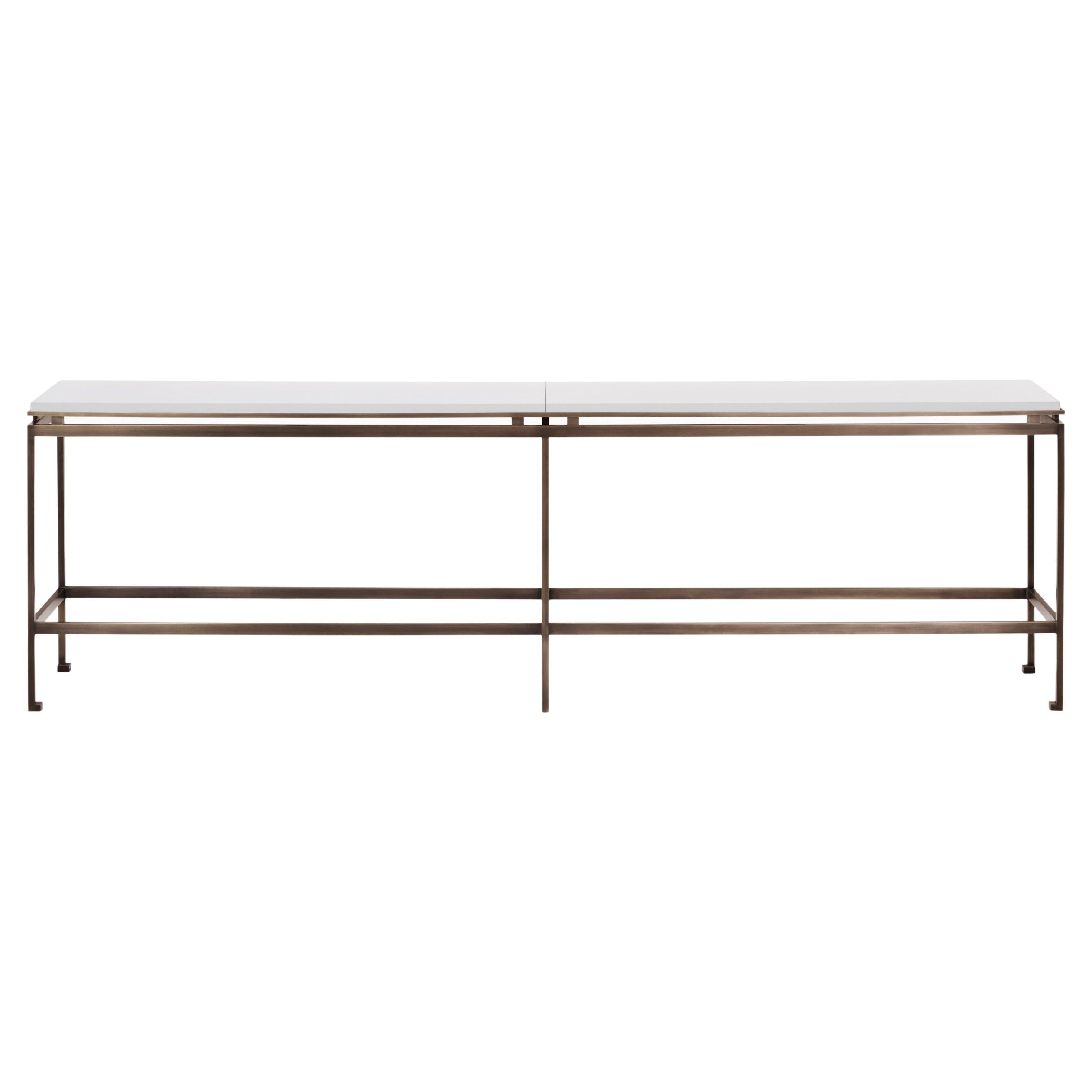 Glissade Console in Metal and Stone