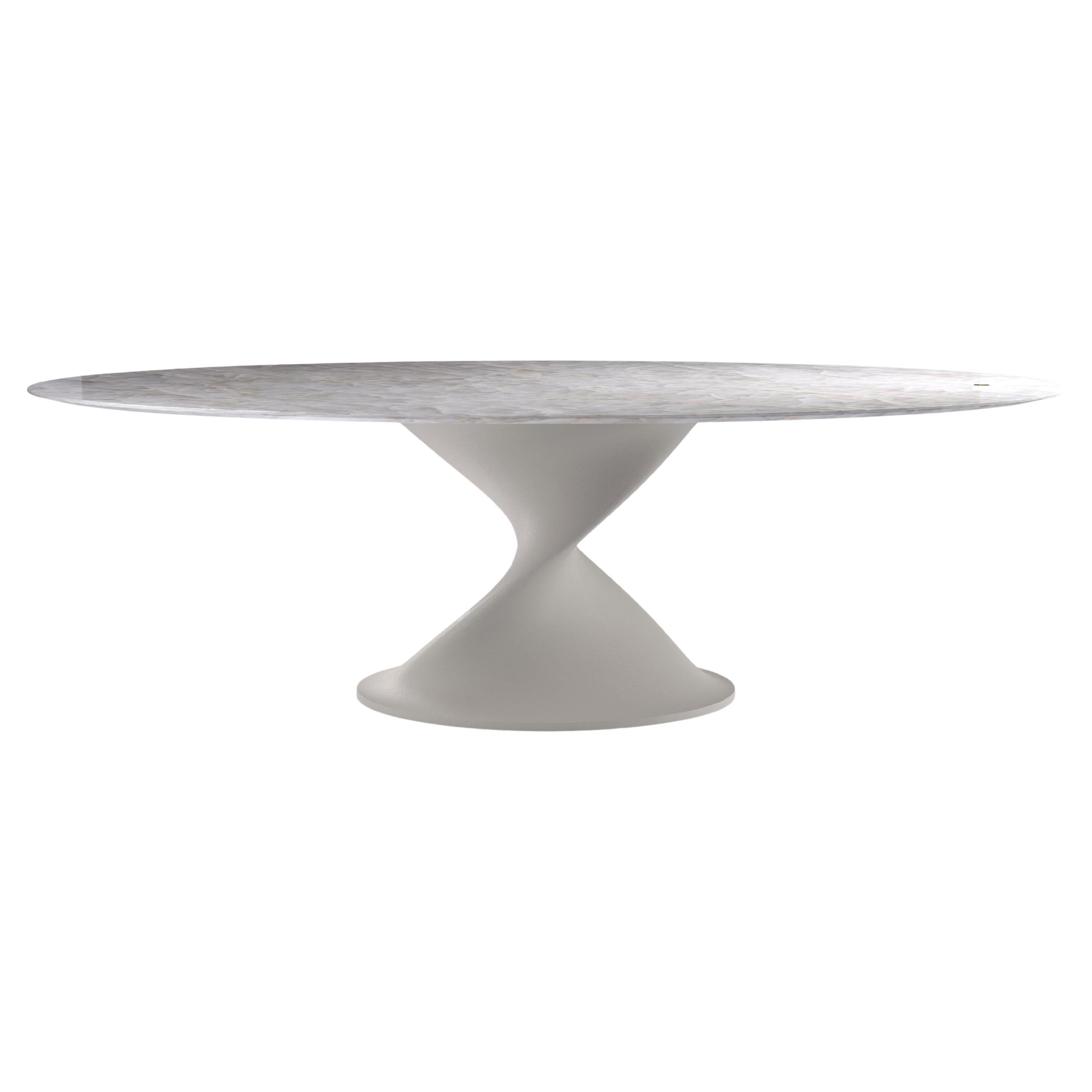 Glissando Contemporary Quartzite Dining Table in Leather by Mansi London