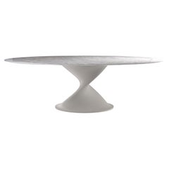 Glissando Contemporary Quartzite Dining Table in Leather by Mansi London