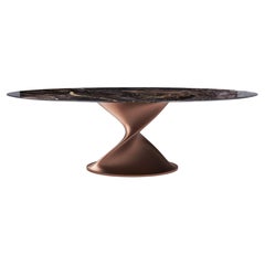 Glissando Contemporary Marble Dining Table in Copper by Mansi London