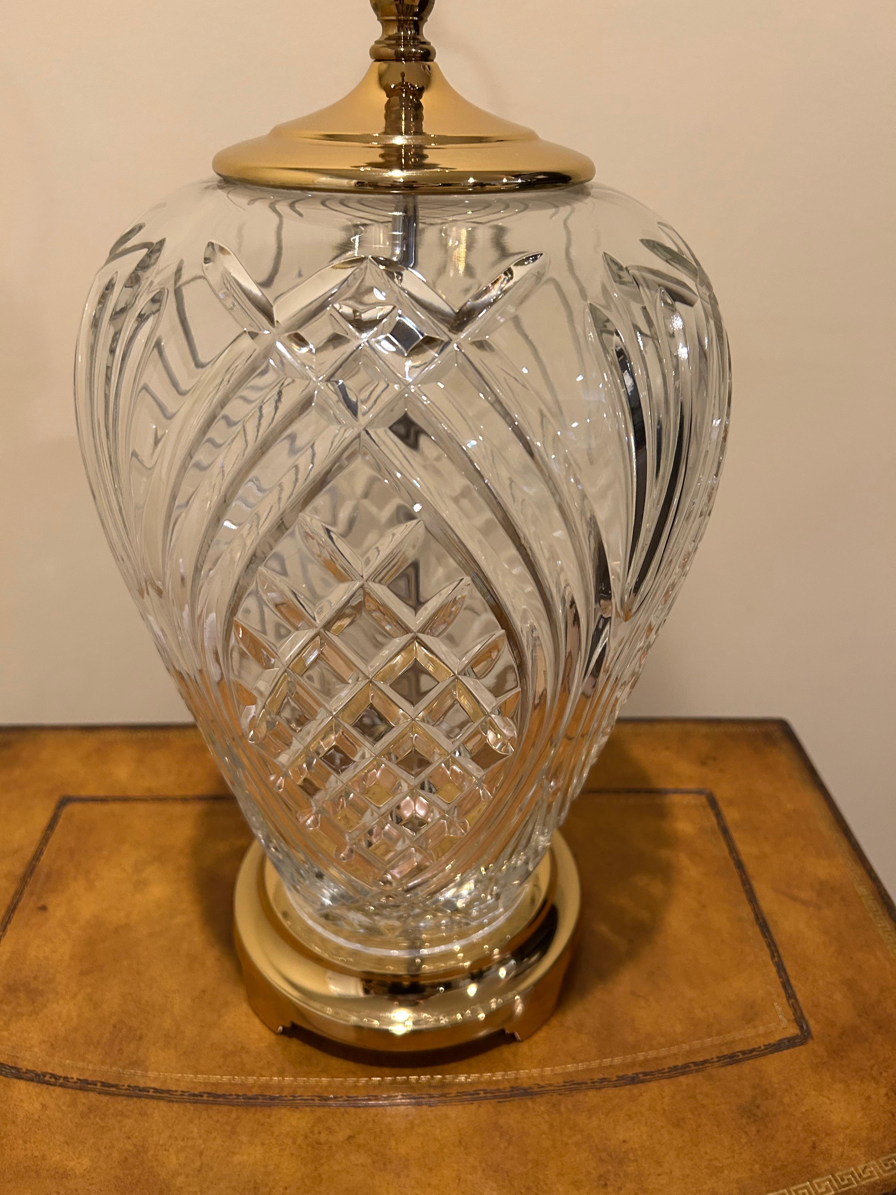Glistening Large Waterford Crystal Pineapple Lamp For Sale 6
