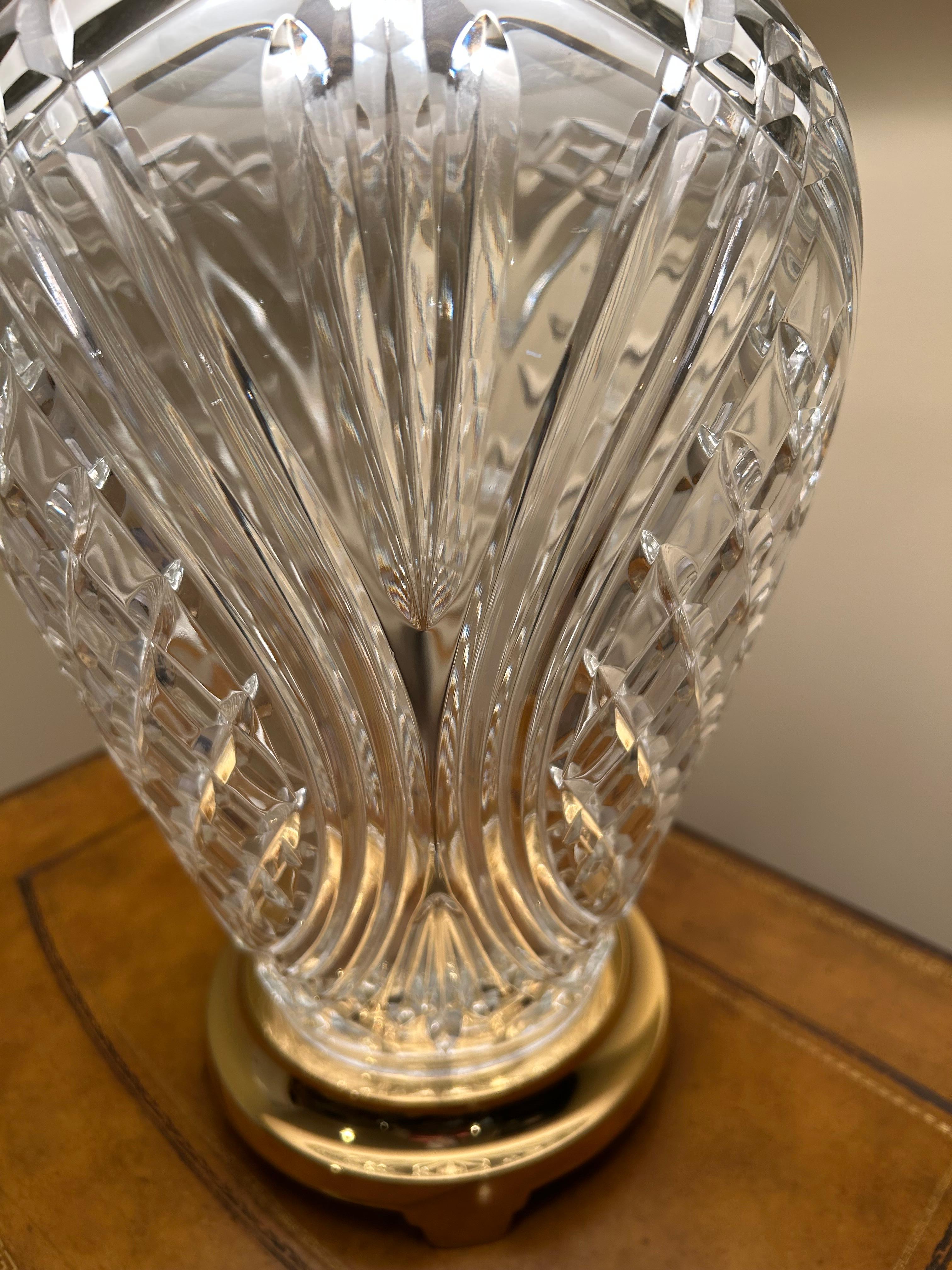 American Glistening Large Waterford Crystal Pineapple Lamp For Sale