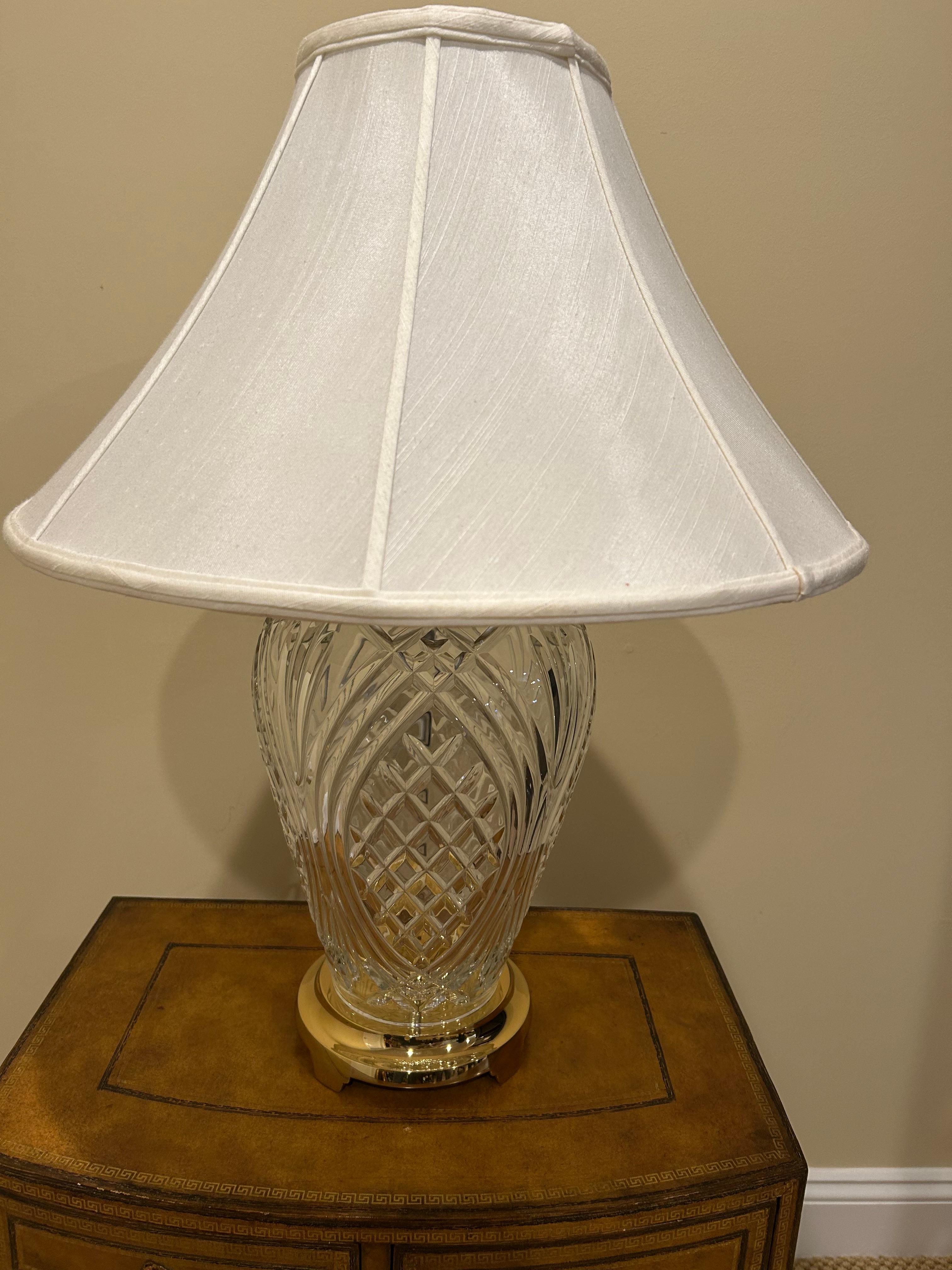 Contemporary Glistening Large Waterford Crystal Pineapple Lamp For Sale