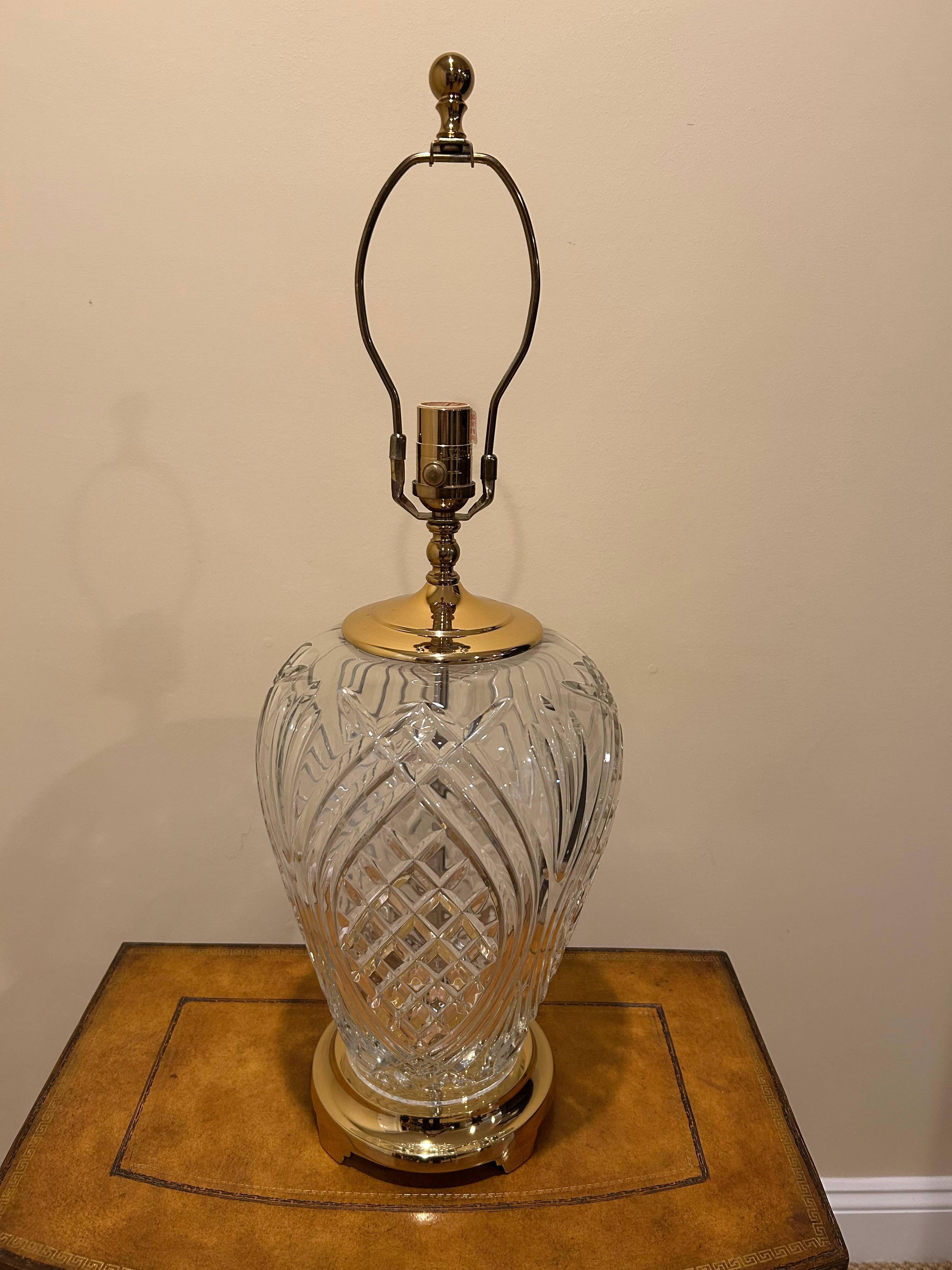 Glistening Large Waterford Crystal Pineapple Lamp For Sale 3
