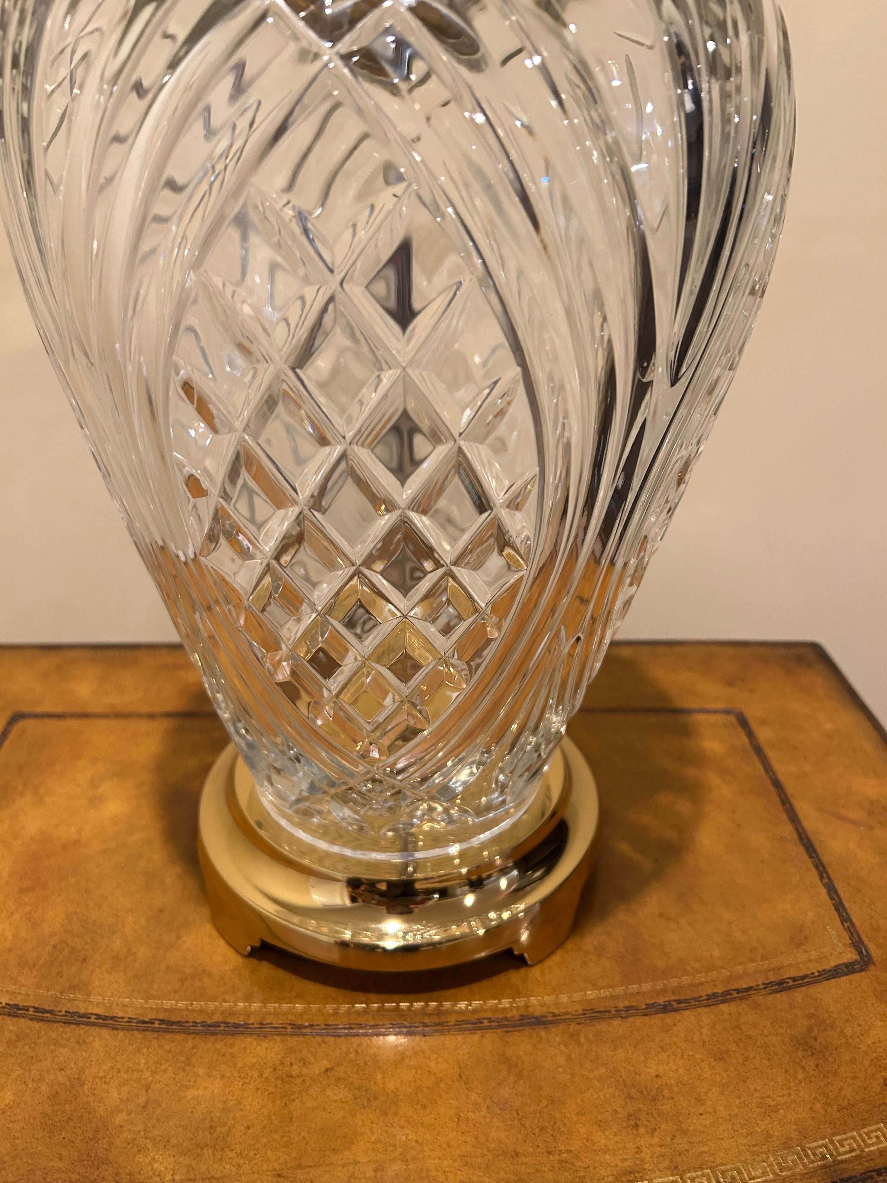 Glistening Large Waterford Crystal Pineapple Lamp For Sale 4