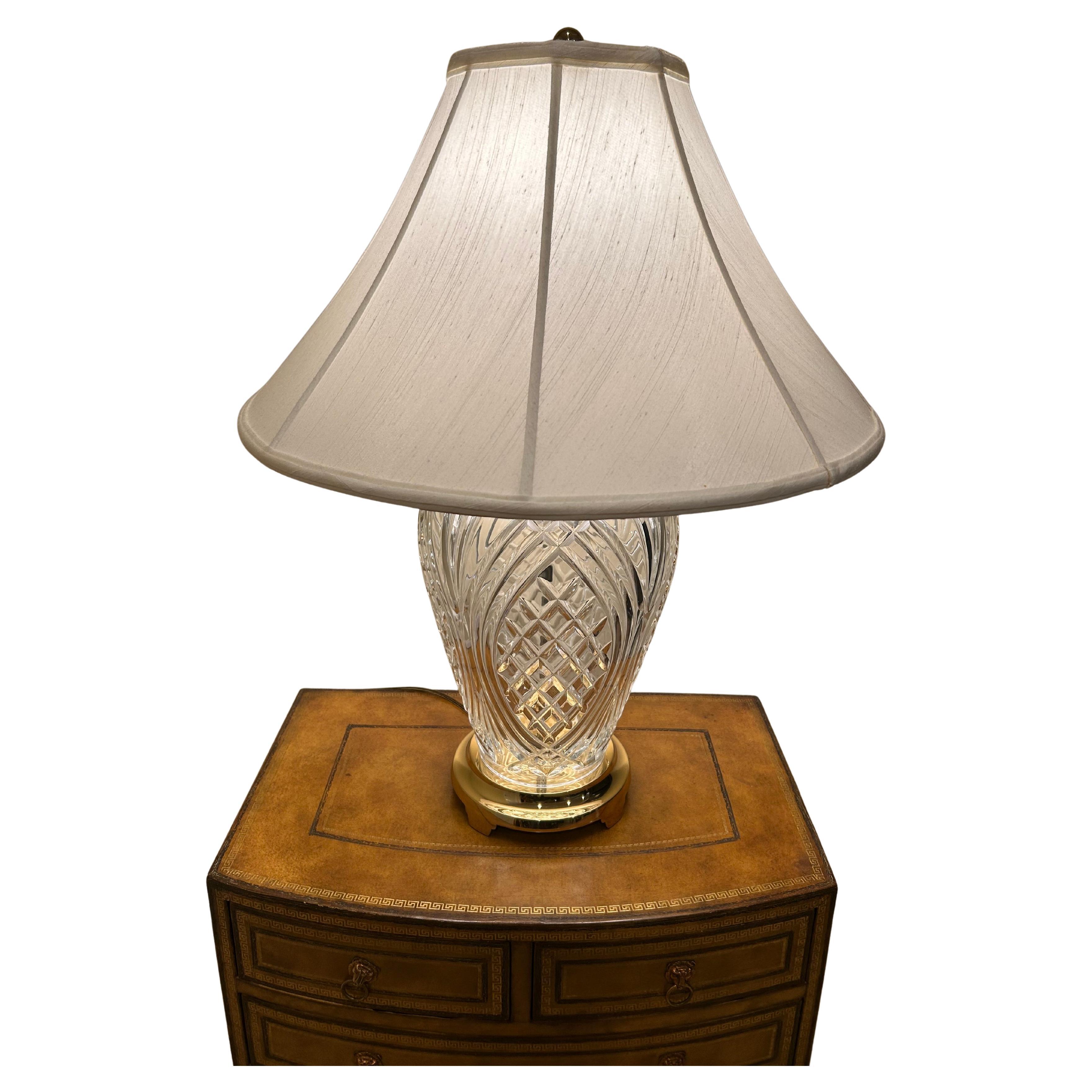 Glistening Large Waterford Crystal Pineapple Lamp