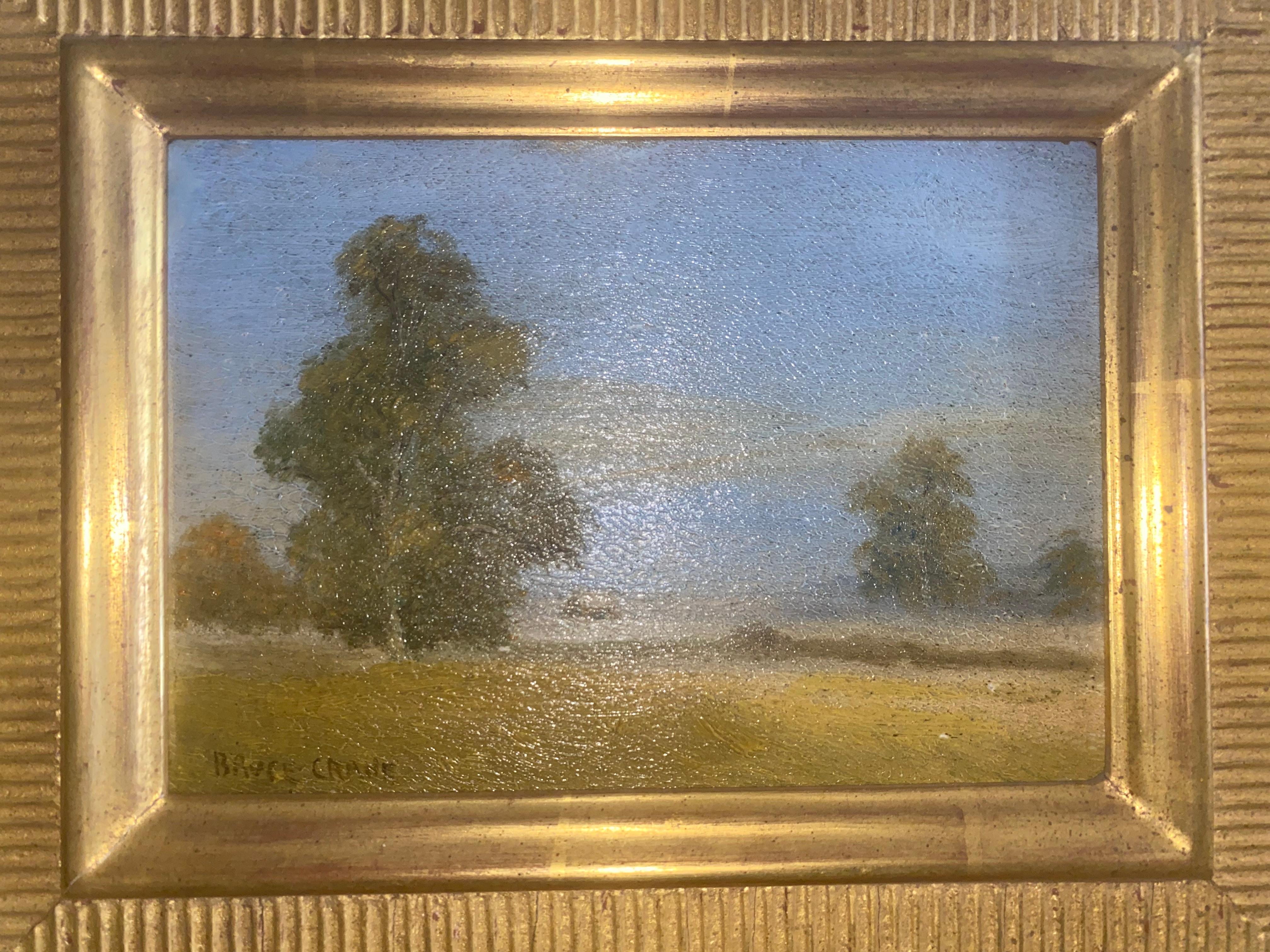 Glistening pair of Antique Bruce Crane Landscape Paintings  In Good Condition For Sale In Hopewell, NJ