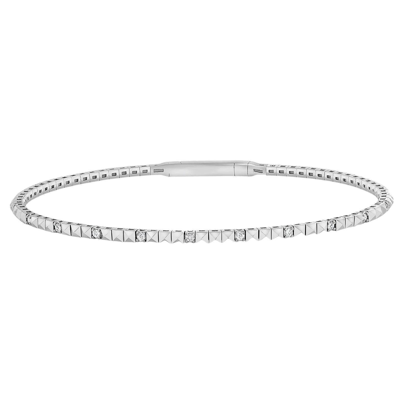 Precision Round Cut Diamonds 14K Gold Bracelet