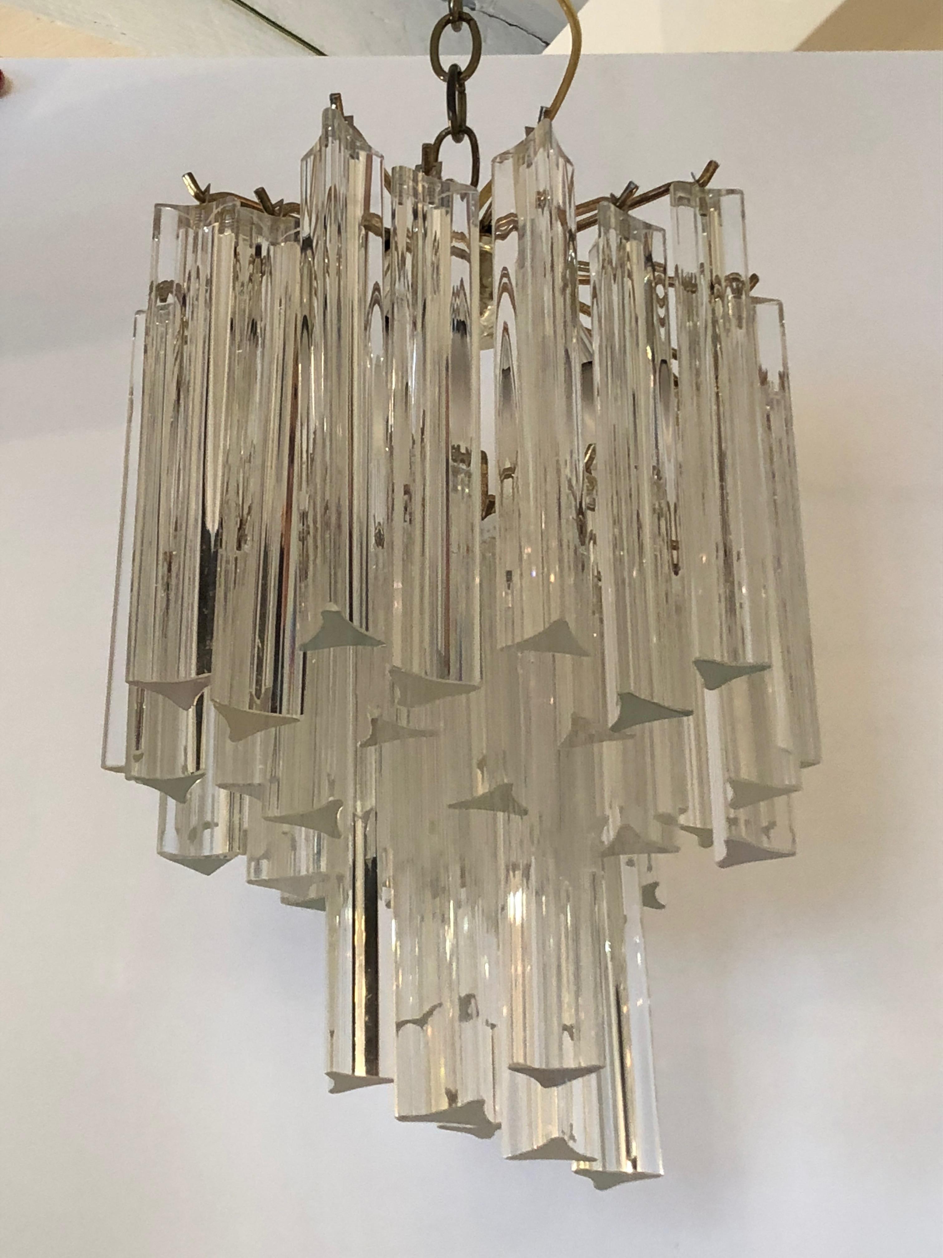 Glistening Venini Hollywood Regency Style Glass Multi Tier Chandelier (Italienisch)