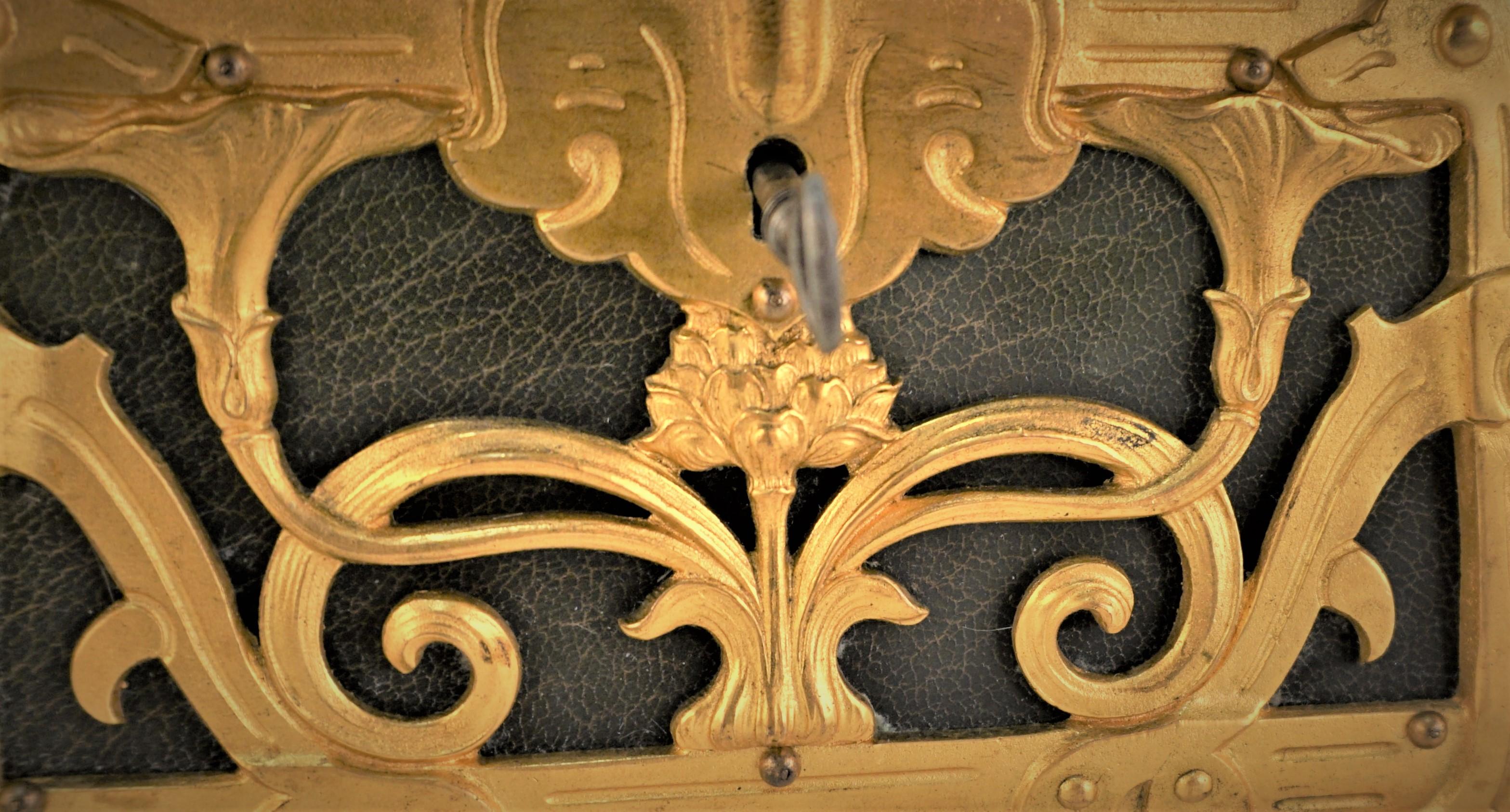 Gilt Glit Bronze Art Nouveau Decorative Jewelry Box For Sale